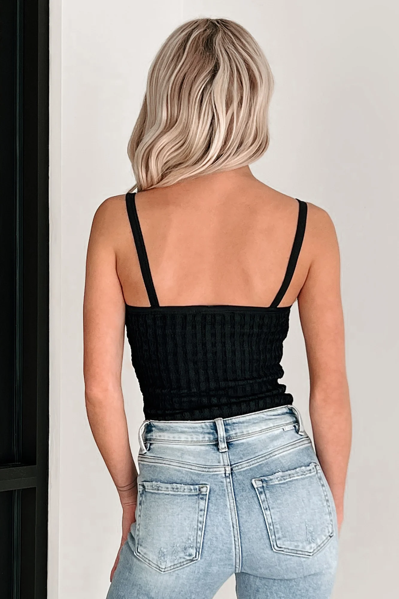 A Touch Of Class Ruched Knit Bodysuit (Black) - Image 6