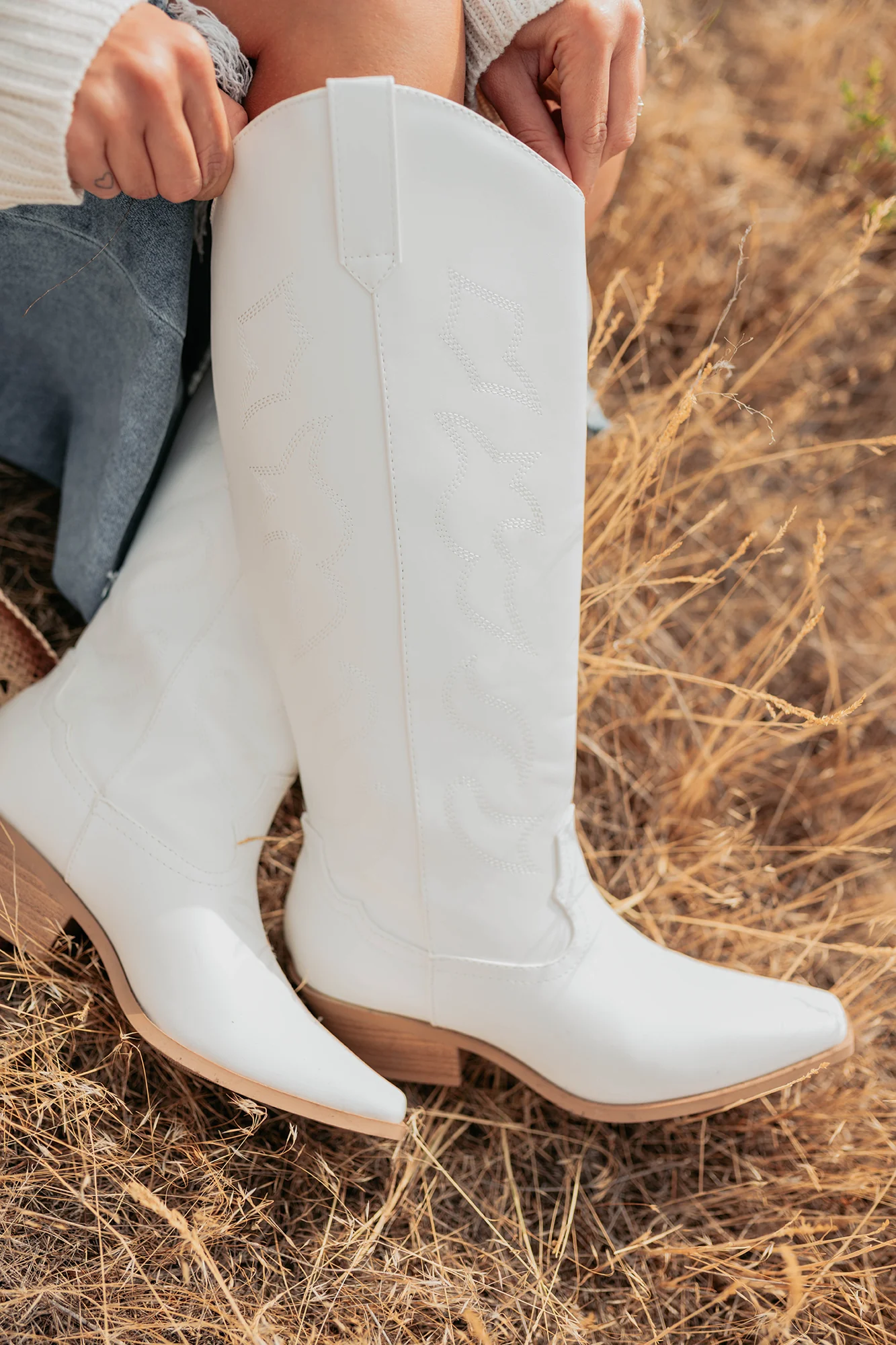 A Wild Ride Faux Leather Western Boots (White) - Image 2