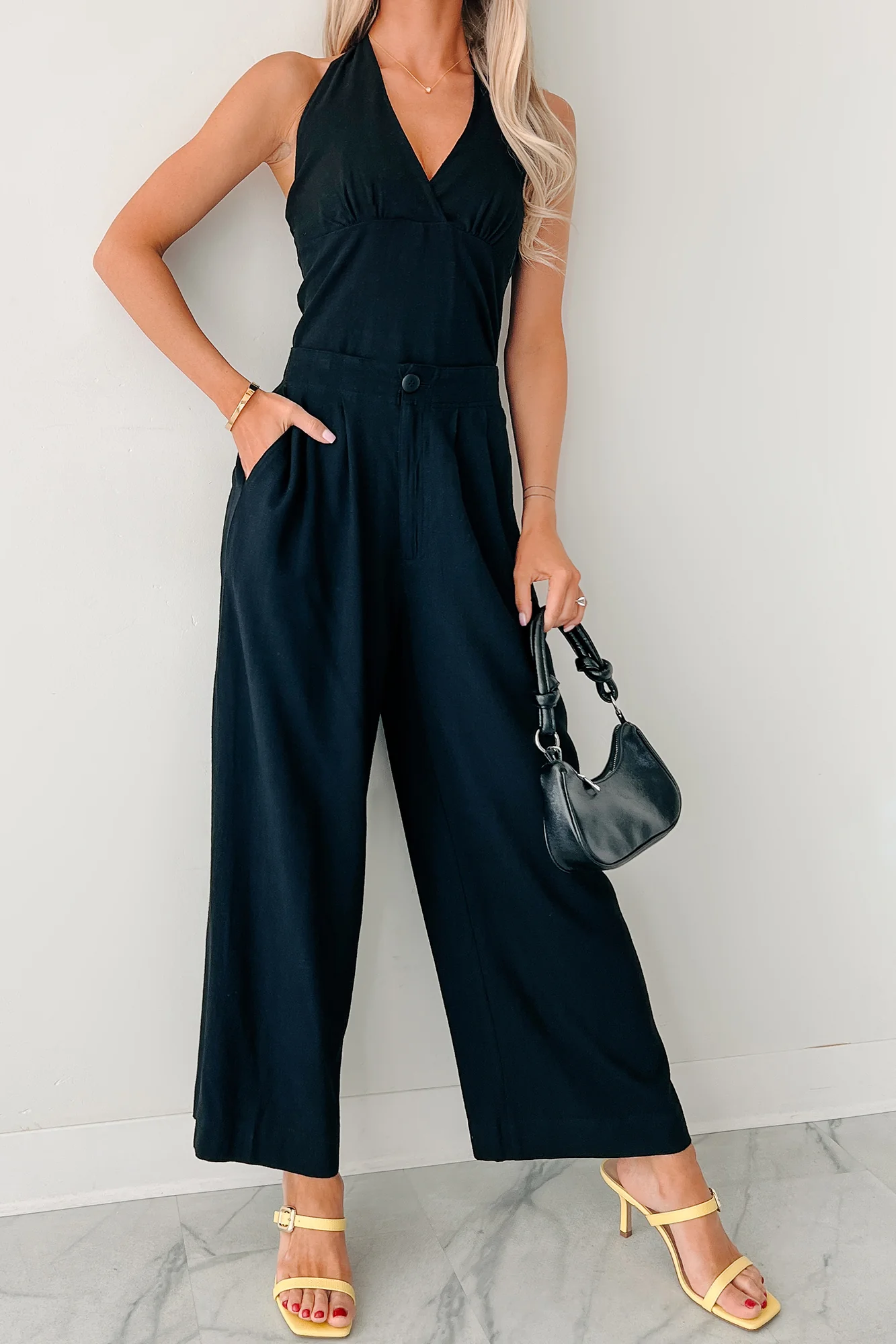 All About Ease High Rise Pleated Linen Pants (Black) - Image 11