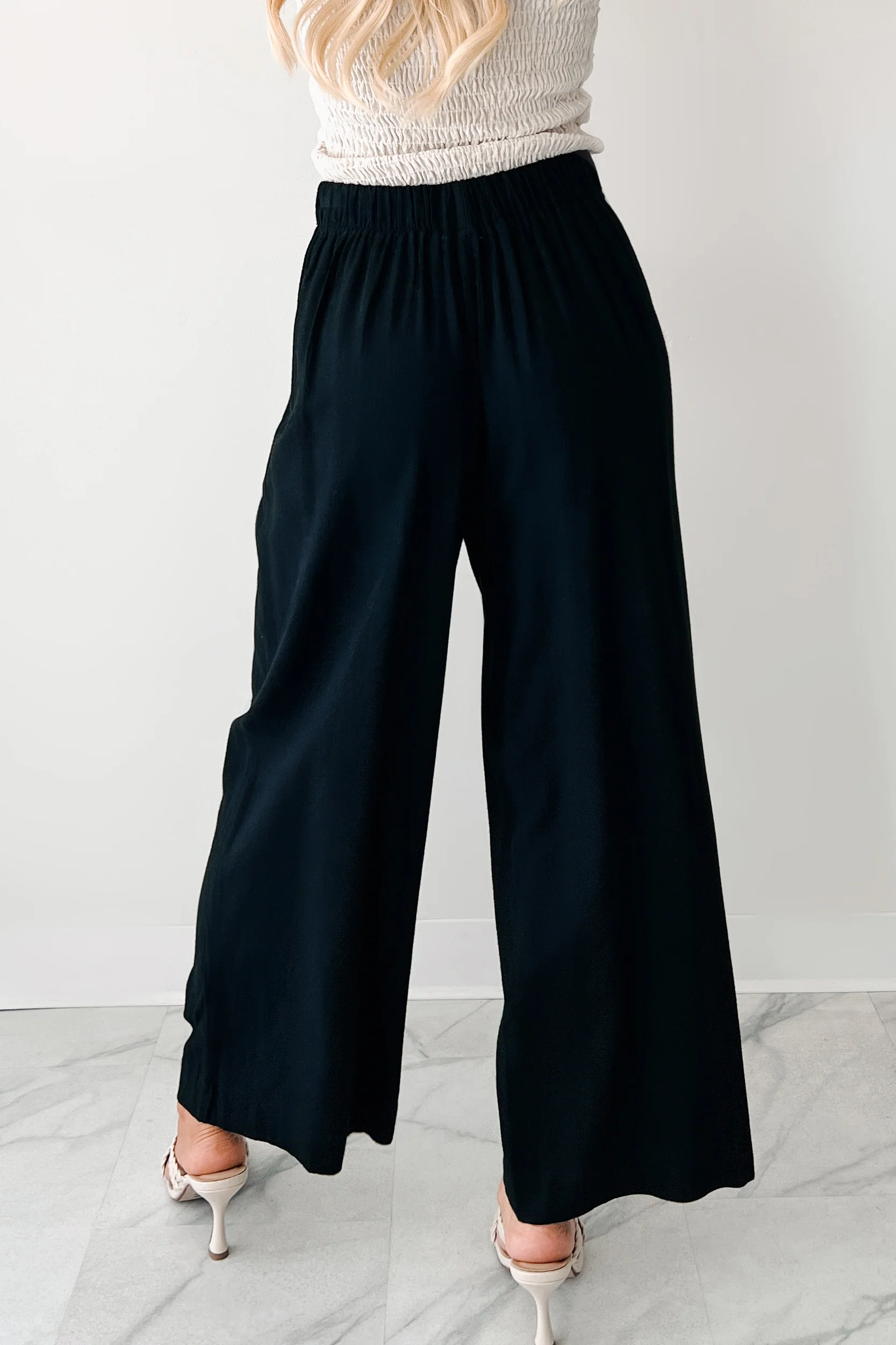 All About Ease High Rise Pleated Linen Pants (Black) - Image 4