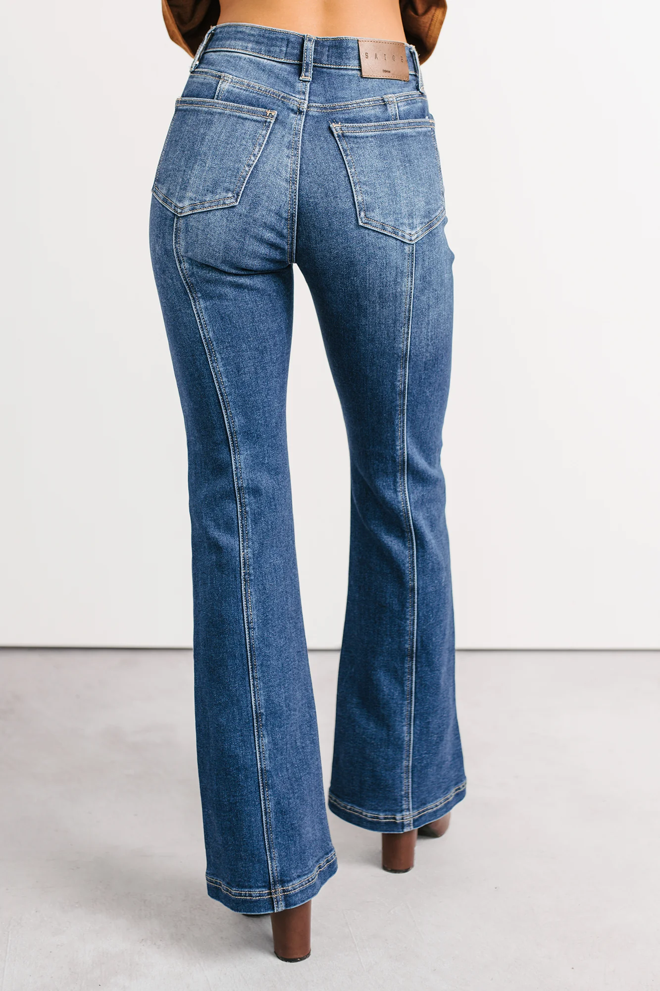 Alvin Tummy Control Boot-Cut Saige Denim Jeans (Dark) - Image 3