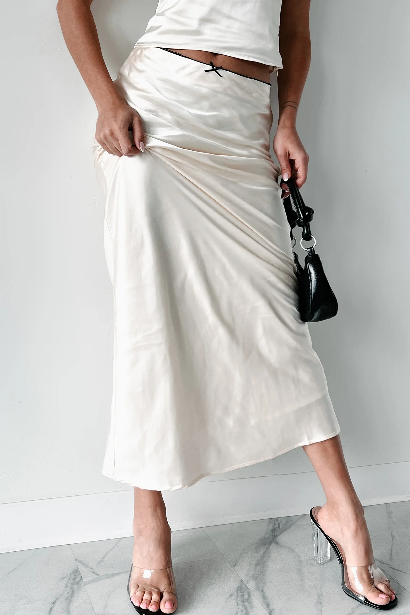 Always Delightful Satin Skirt (Cream) - Image 2