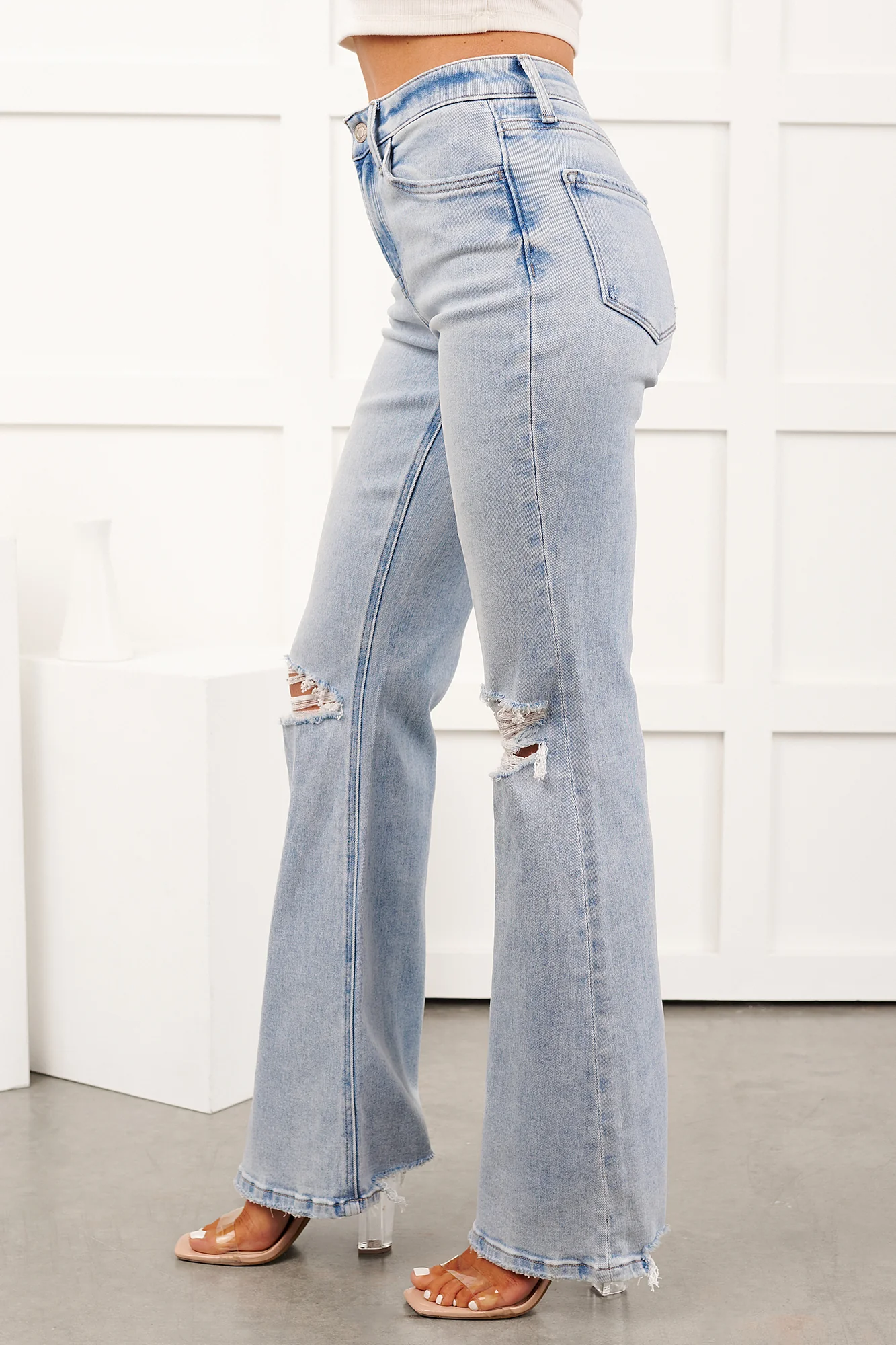 Beckie High Rise Flare Distressed Vervet Jeans (York) - Image 6
