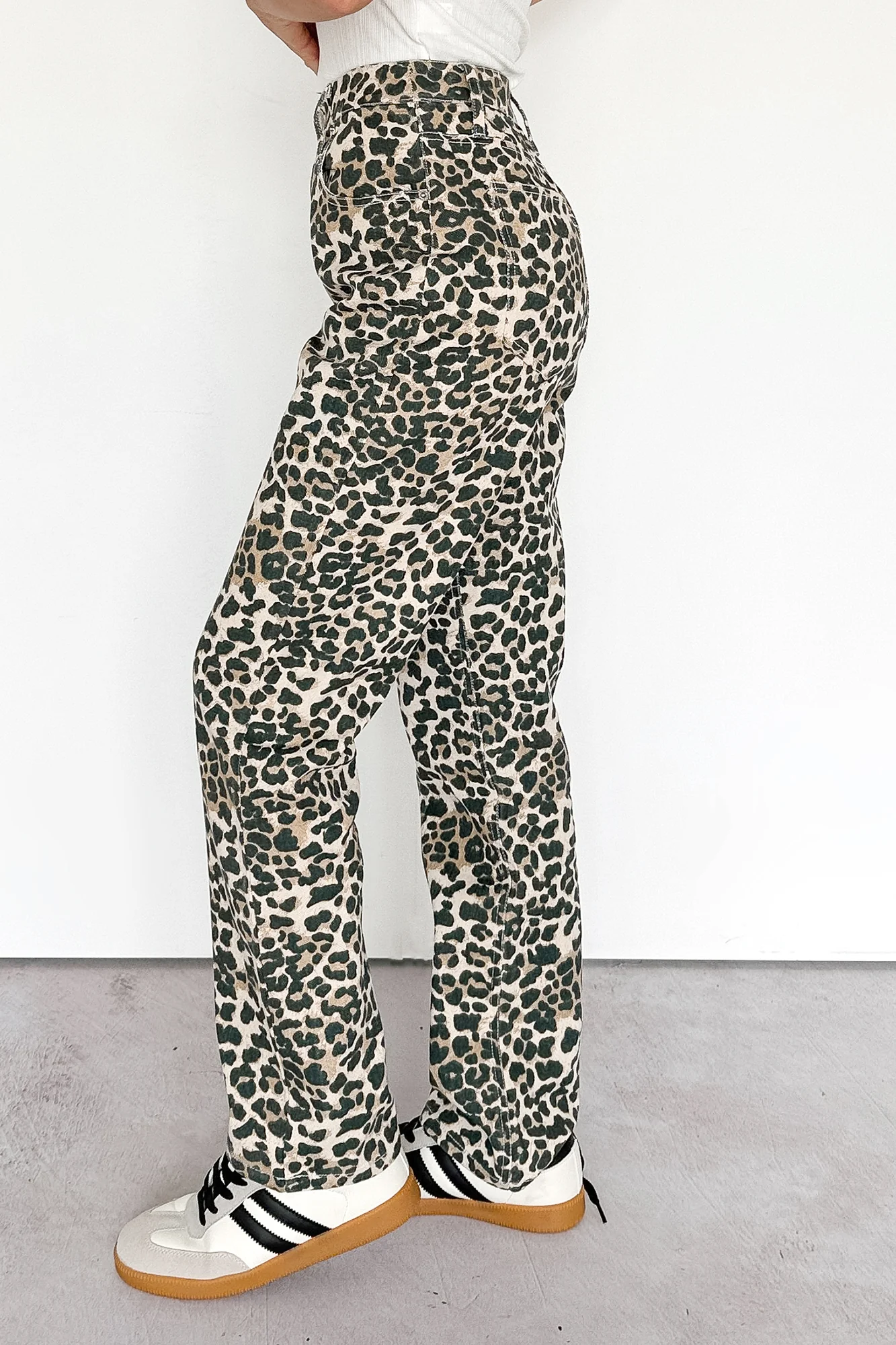 Calista High Rise Straight Leg Saige Denim Jeans (Leopard) - Image 4