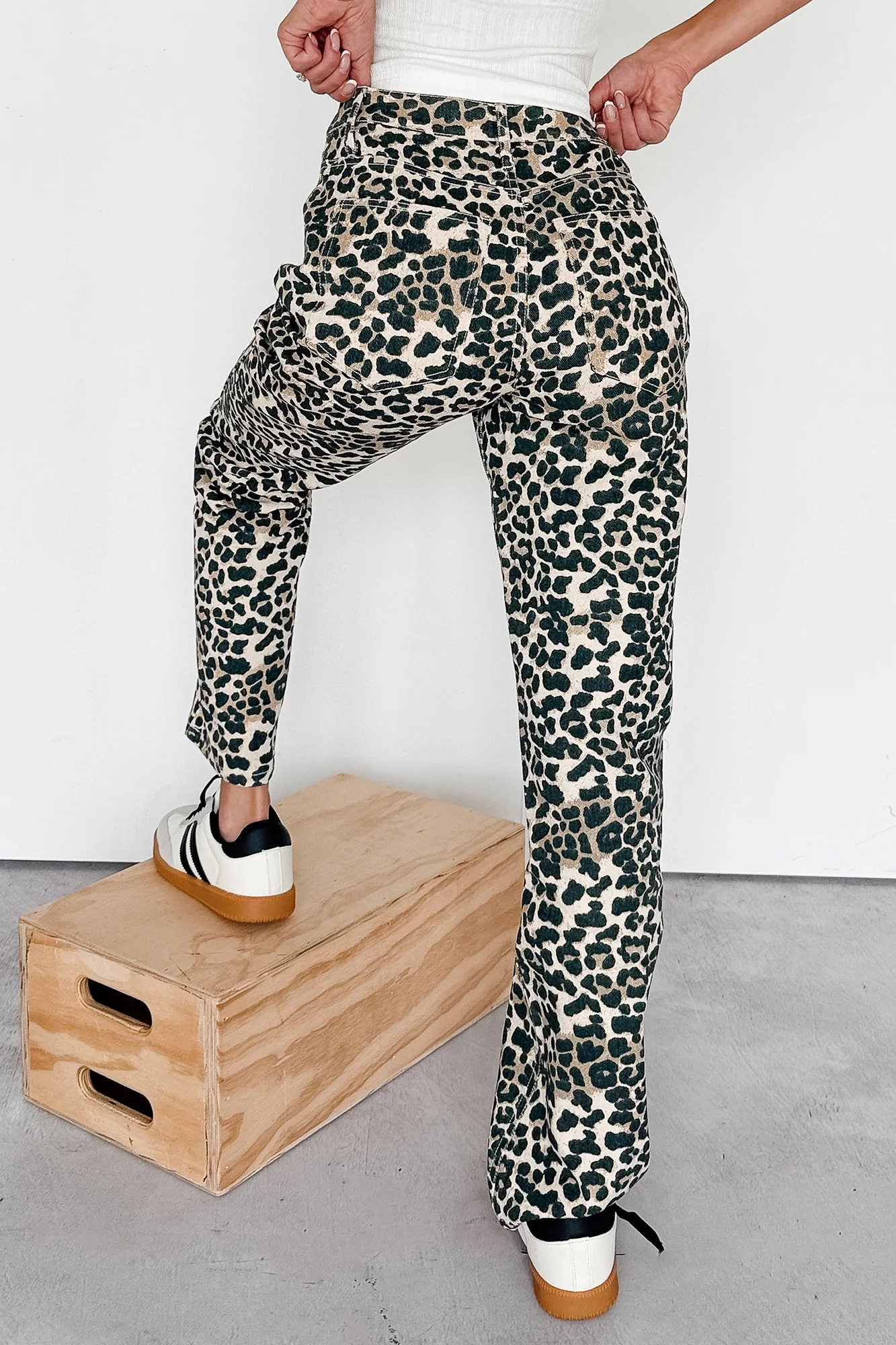 Calista High Rise Straight Leg Saige Denim Jeans (Leopard) - Image 9