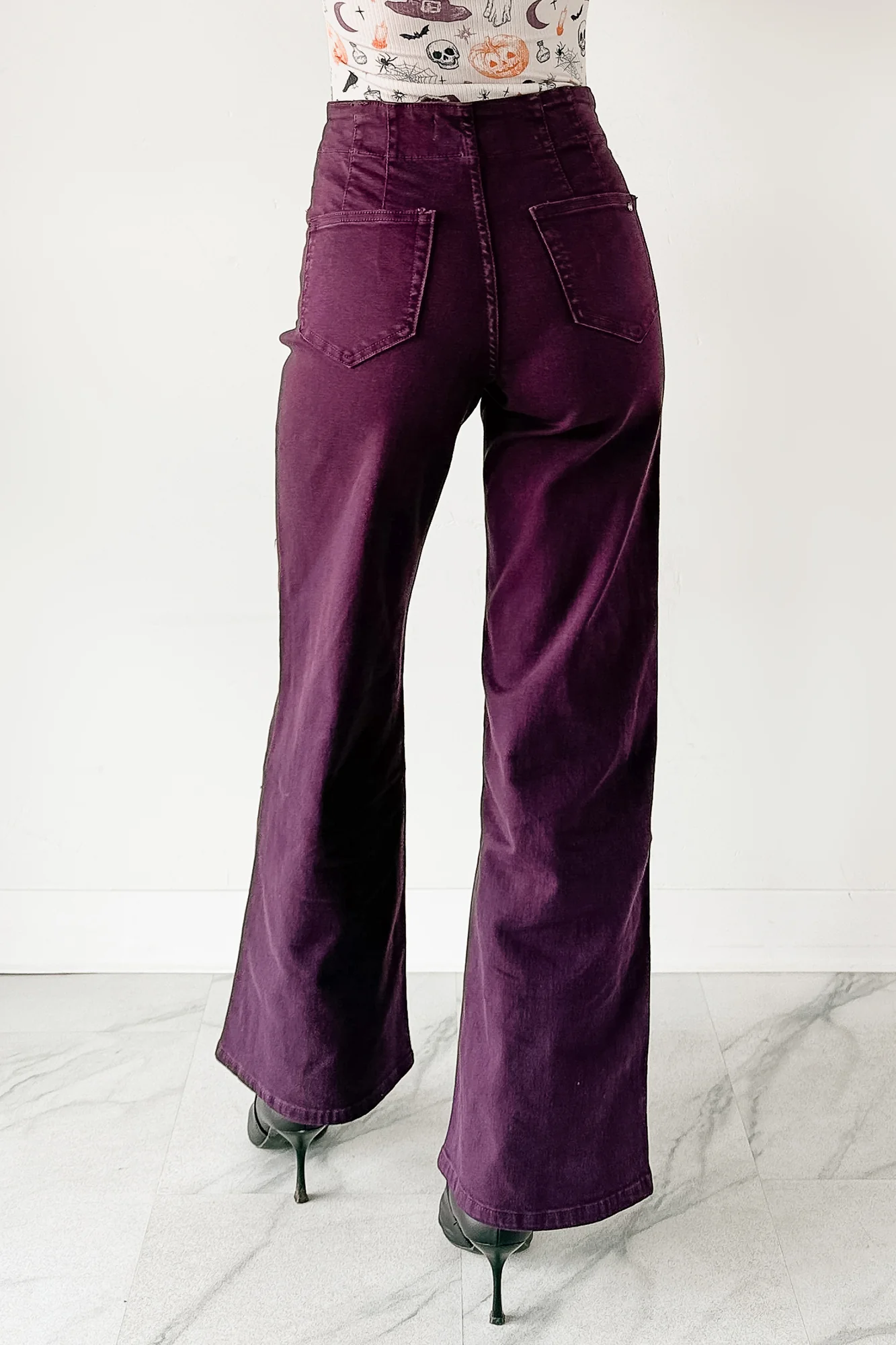 Carlotta High Rise Wide Leg Mica Denim Jeans (Plum) - Image 5