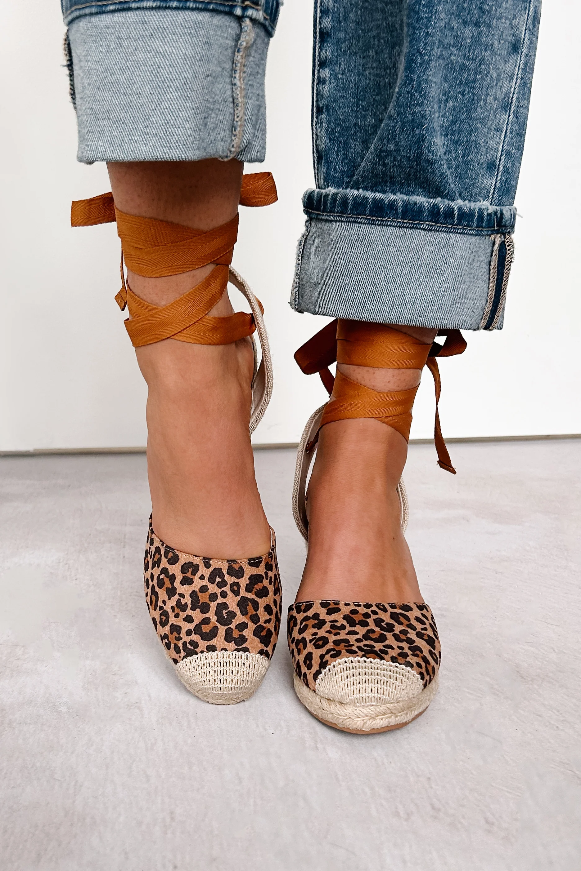 Catch Me If You Can Ankle Tie Espadrille Wedge (Cheetah) - Image 2