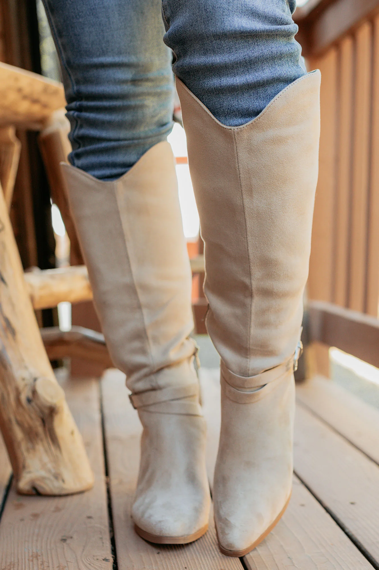 Choosing You Faux Suede Chunky Heel Boot (Clay) - Image 3