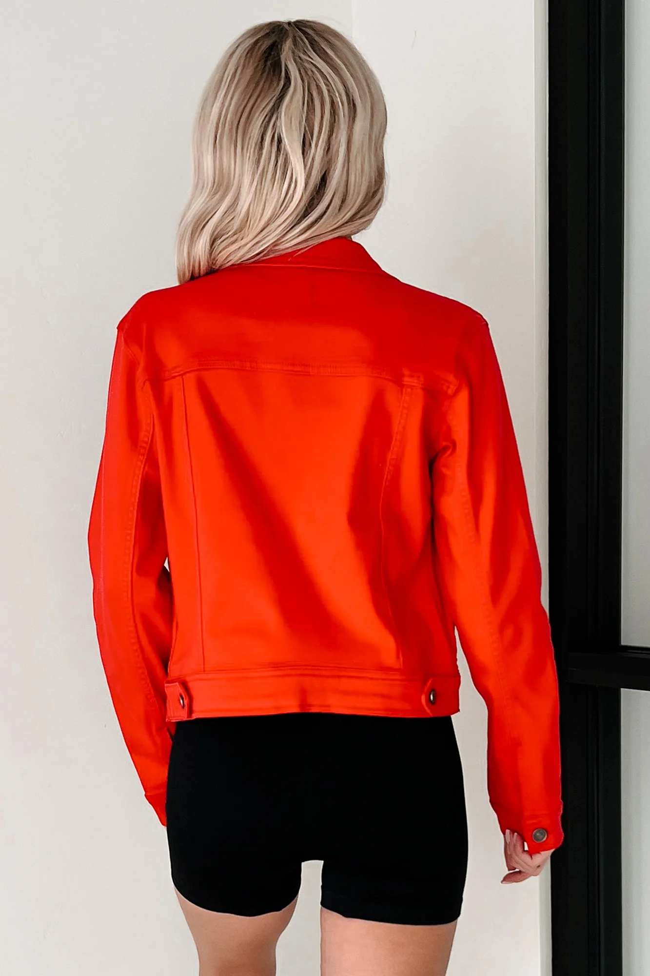 Climbing The Ladder Kancan Denim Jacket (Red) - Image 4