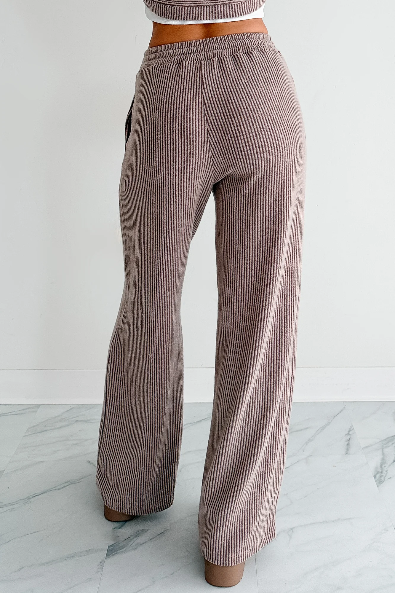 Cozy Feeling Ribbed Wide Leg Pants (Mocha) - Image 4