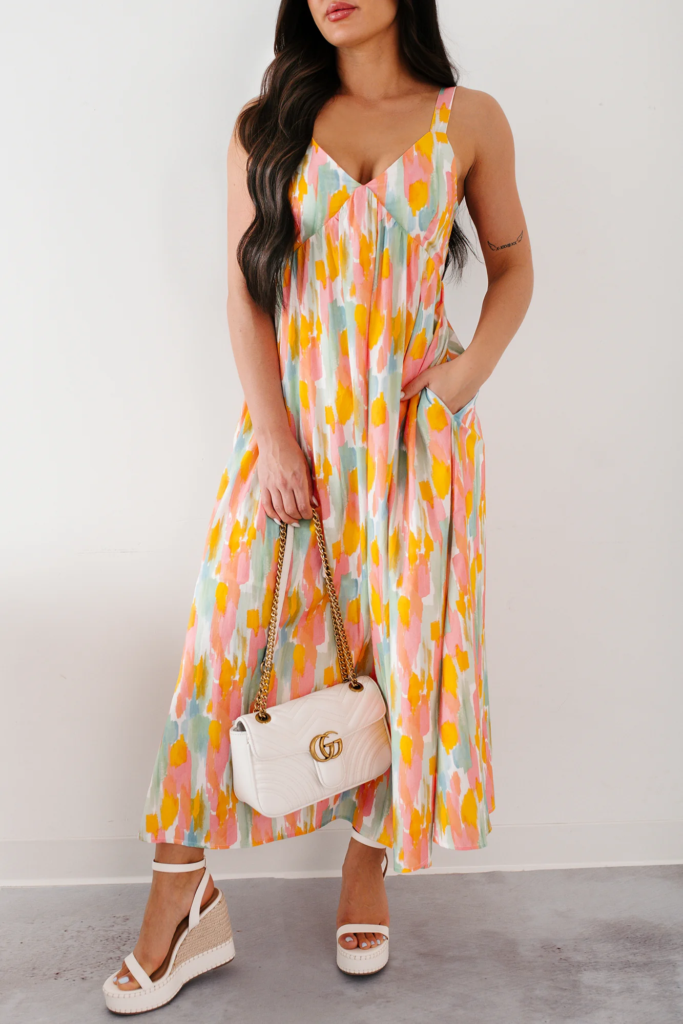 Earn Your Stripes Printed Maxi Dress (Pink/Multi) - Image 10