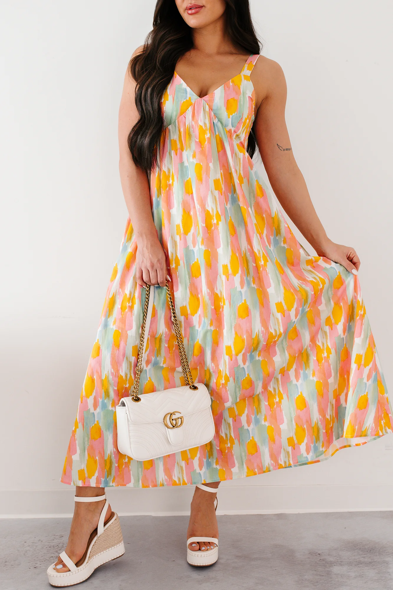 Earn Your Stripes Printed Maxi Dress (Pink/Multi) - Image 2