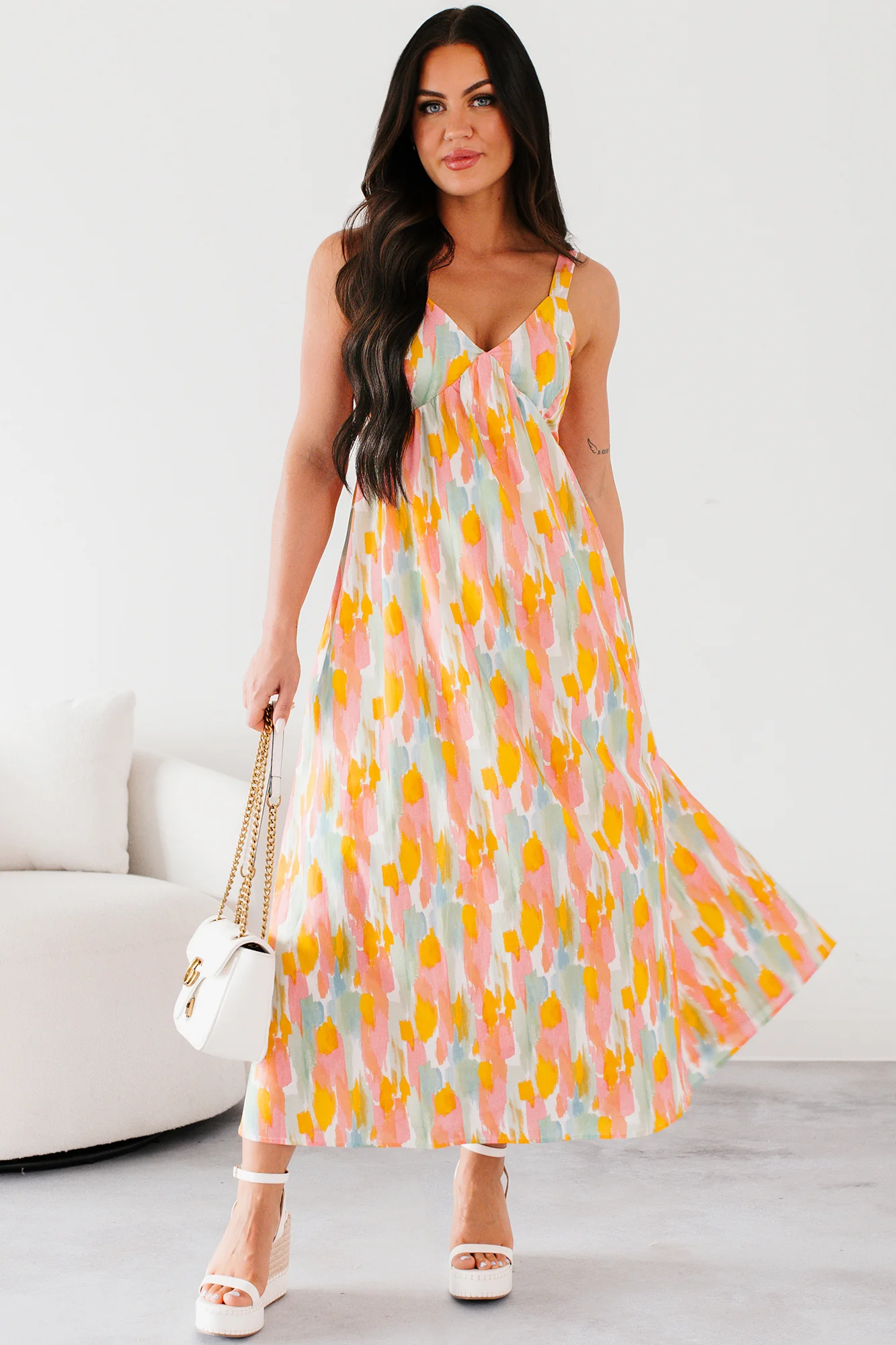 Earn Your Stripes Printed Maxi Dress (Pink/Multi) - Image 7
