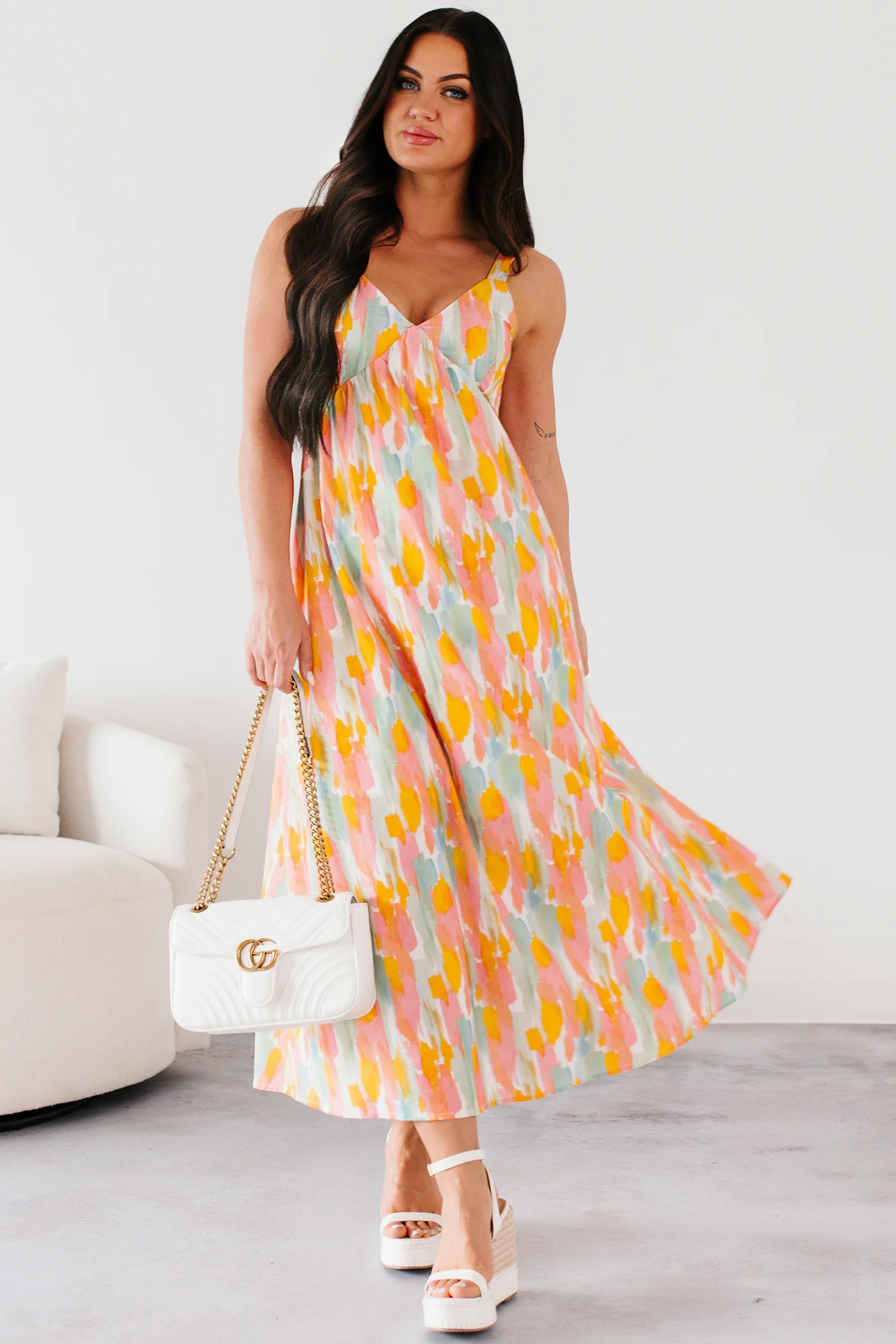 Earn Your Stripes Printed Maxi Dress (Pink/Multi) - Image 9