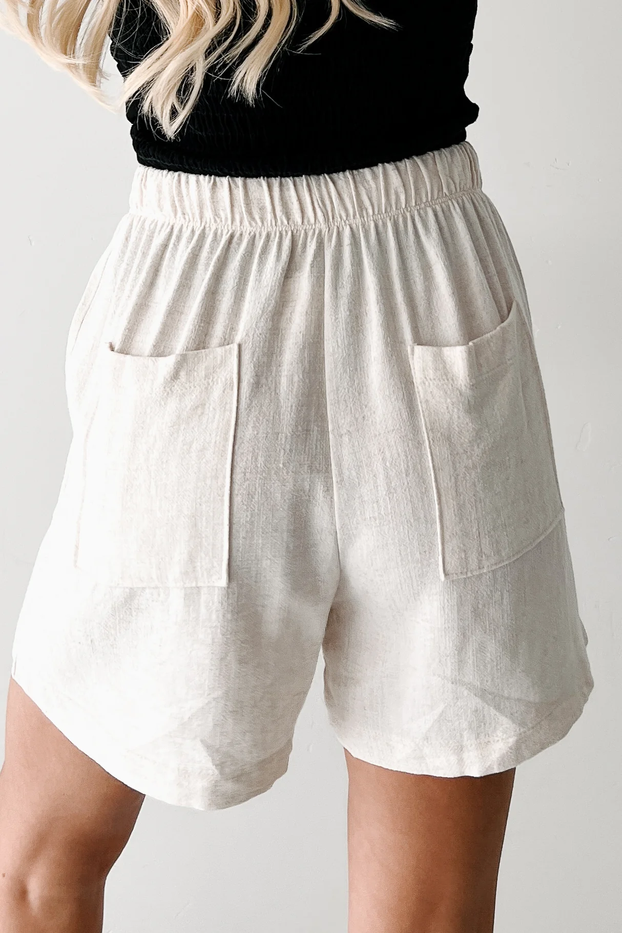 Embracing Flow High Rise Linen Shorts (Oat) - Image 5