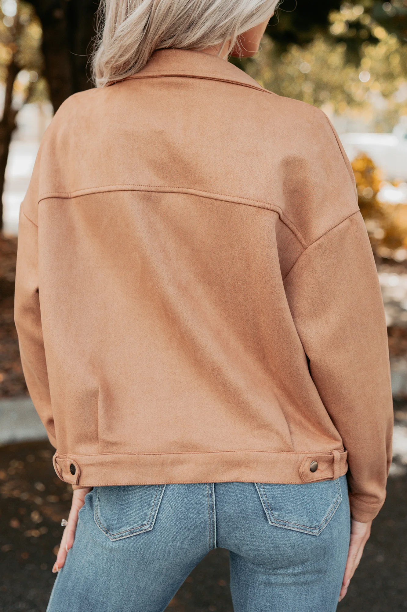 Feeling Jaded Faux Suede Moto Jacket (Camel) - Image 6