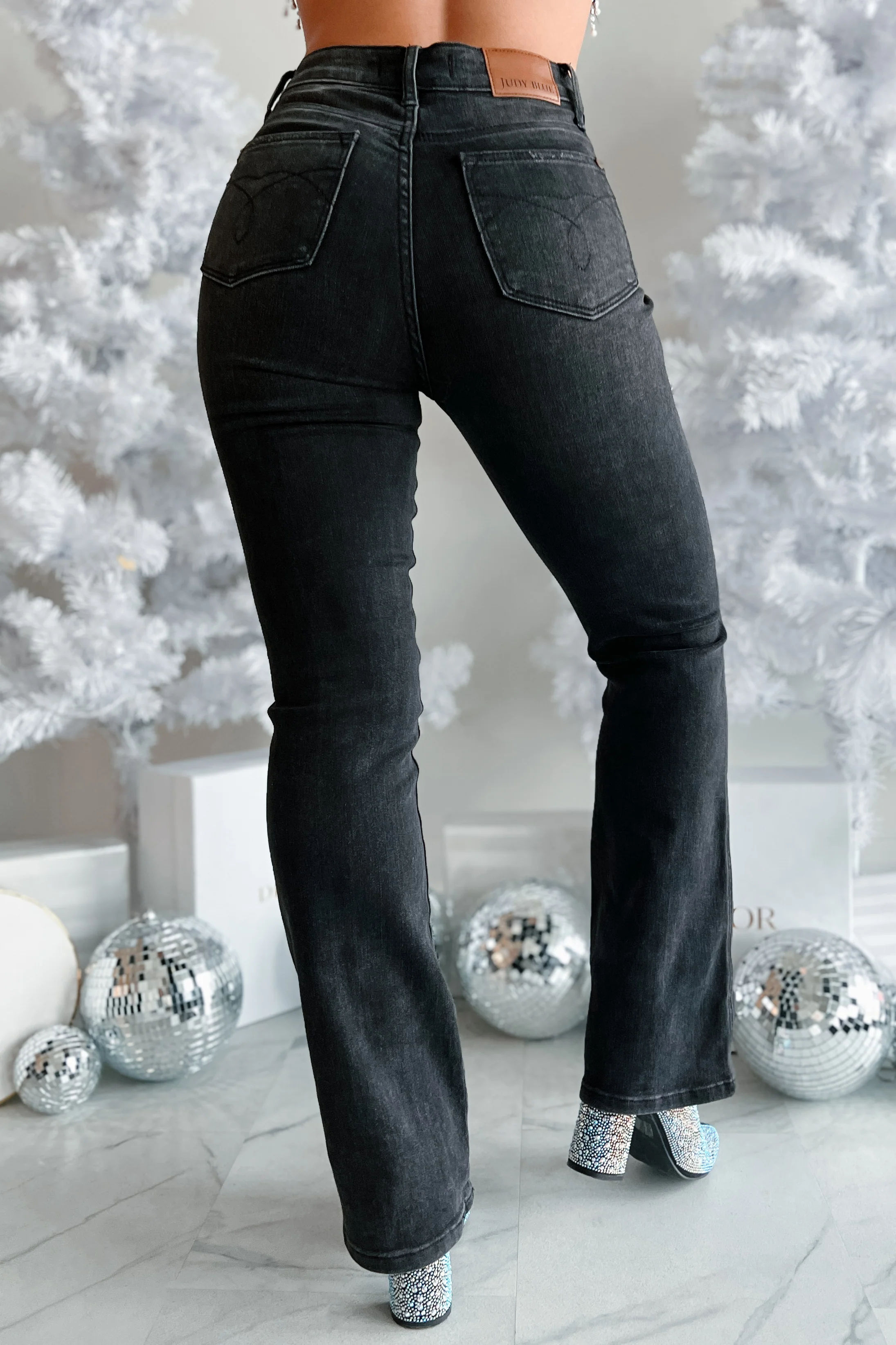 Gable High Rise Tummy Control Judy Blue Bootcut Jeans (Black) - Image 9
