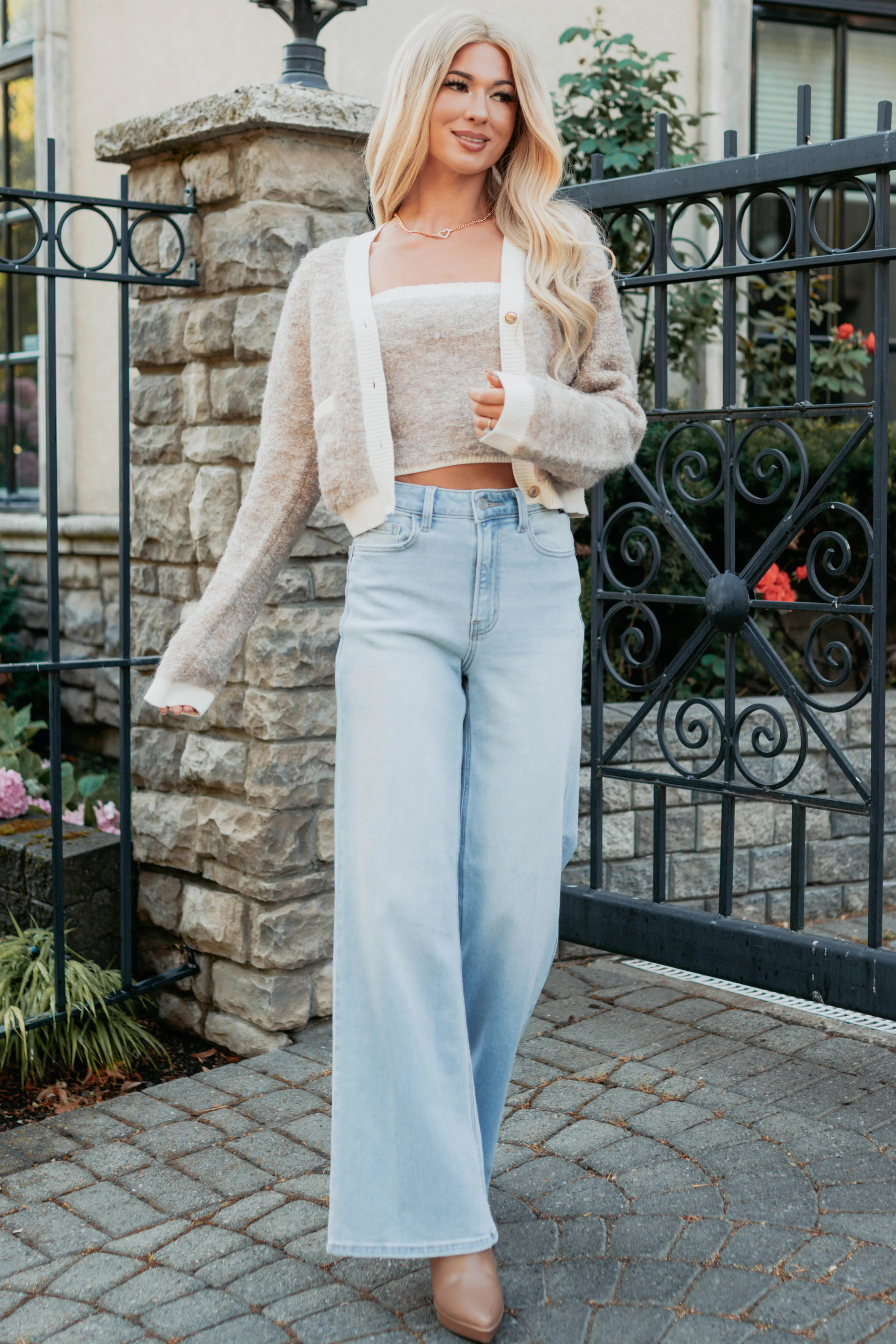 Geneva High Rise Wide Leg Cello Jeans (Light) - Image 8