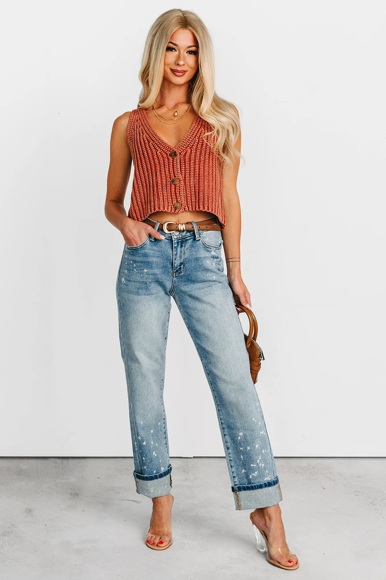 Ginny Bleach Splatter Judy Blue Boyfriend Jeans (Medium) - Image 11