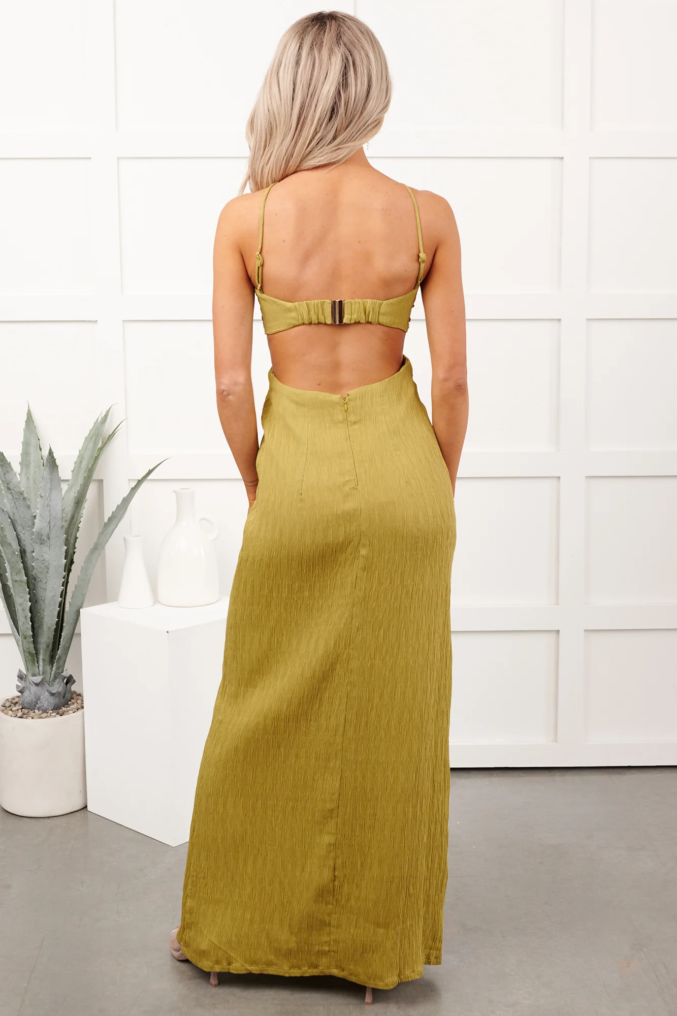Heartbreaker Honey Maxi Sleeveless Dress (Olive) - Image 5