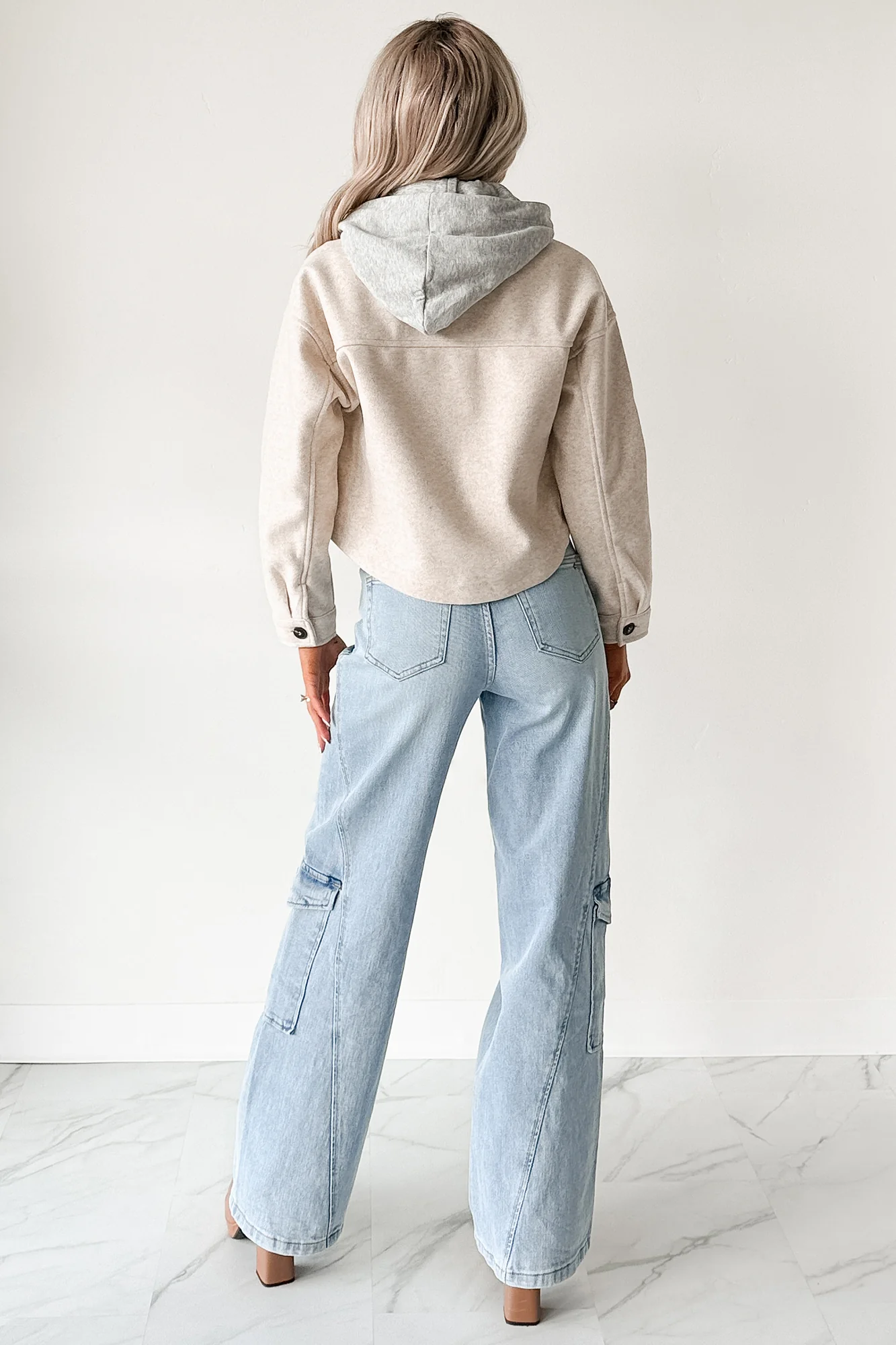 Holding Steady Button-Up Hoodie Jacket (Ivory) - Image 6