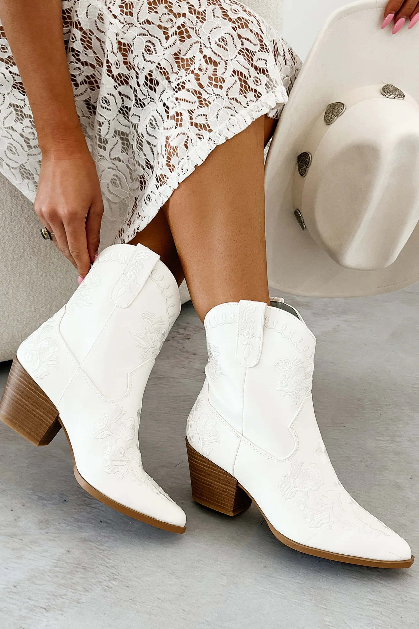 Home On The Ranch Western Booties (Ivory) - Image 4