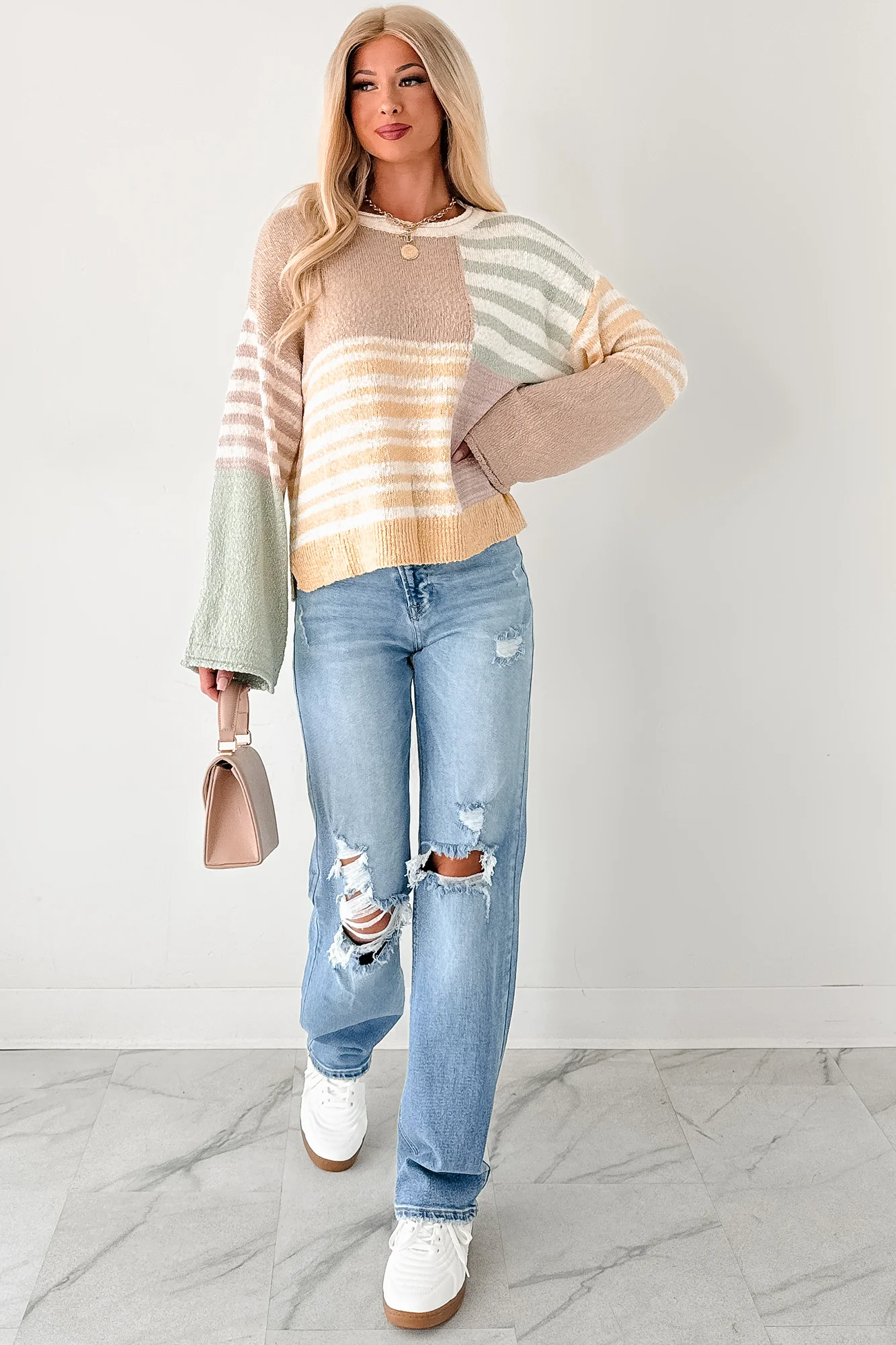 Homebody Era Colorblock Sweater Top (Yellow) - Image 4