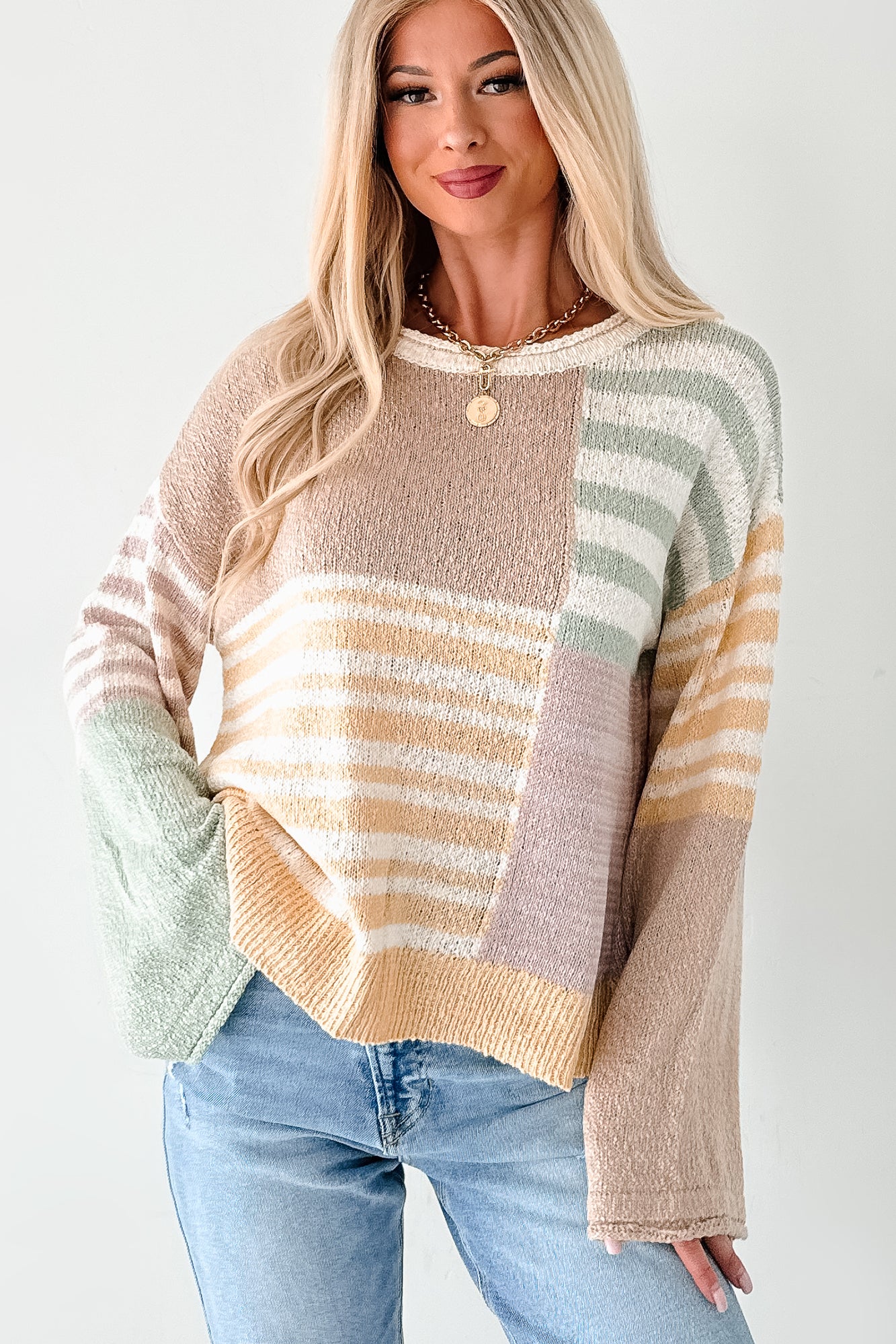 Homebody Era Colorblock Sweater Top (Yellow) - Image 7