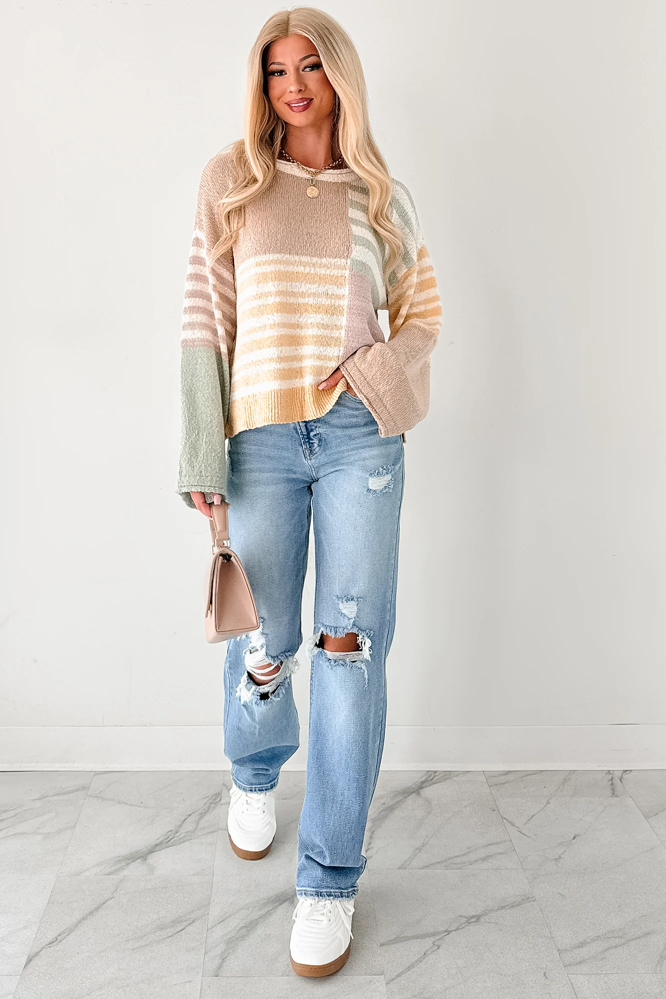 Homebody Era Colorblock Sweater Top (Yellow) - Image 9