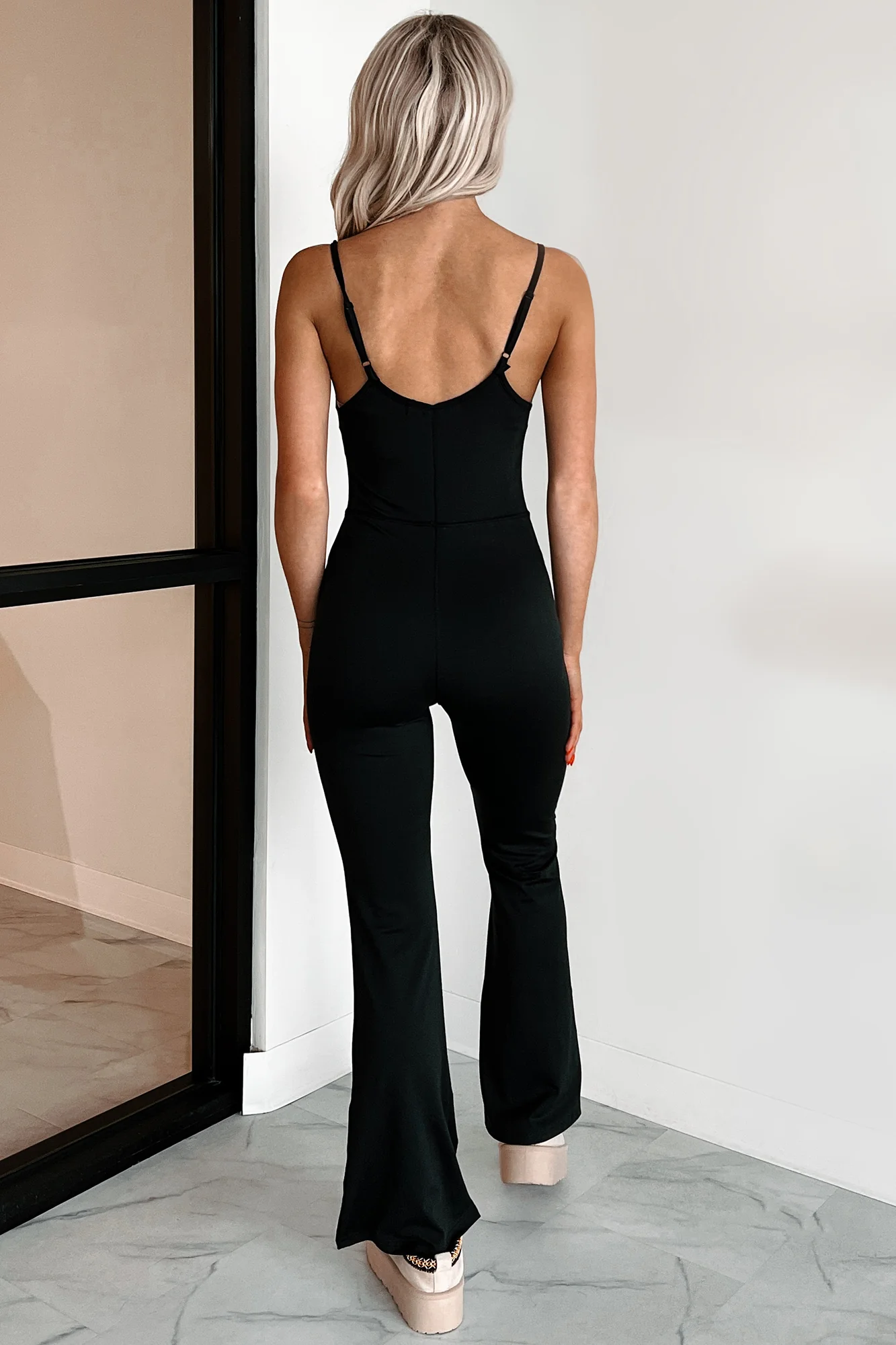 Horizon Chaser Flare Leg Jumpsuit (Black) - Image 4