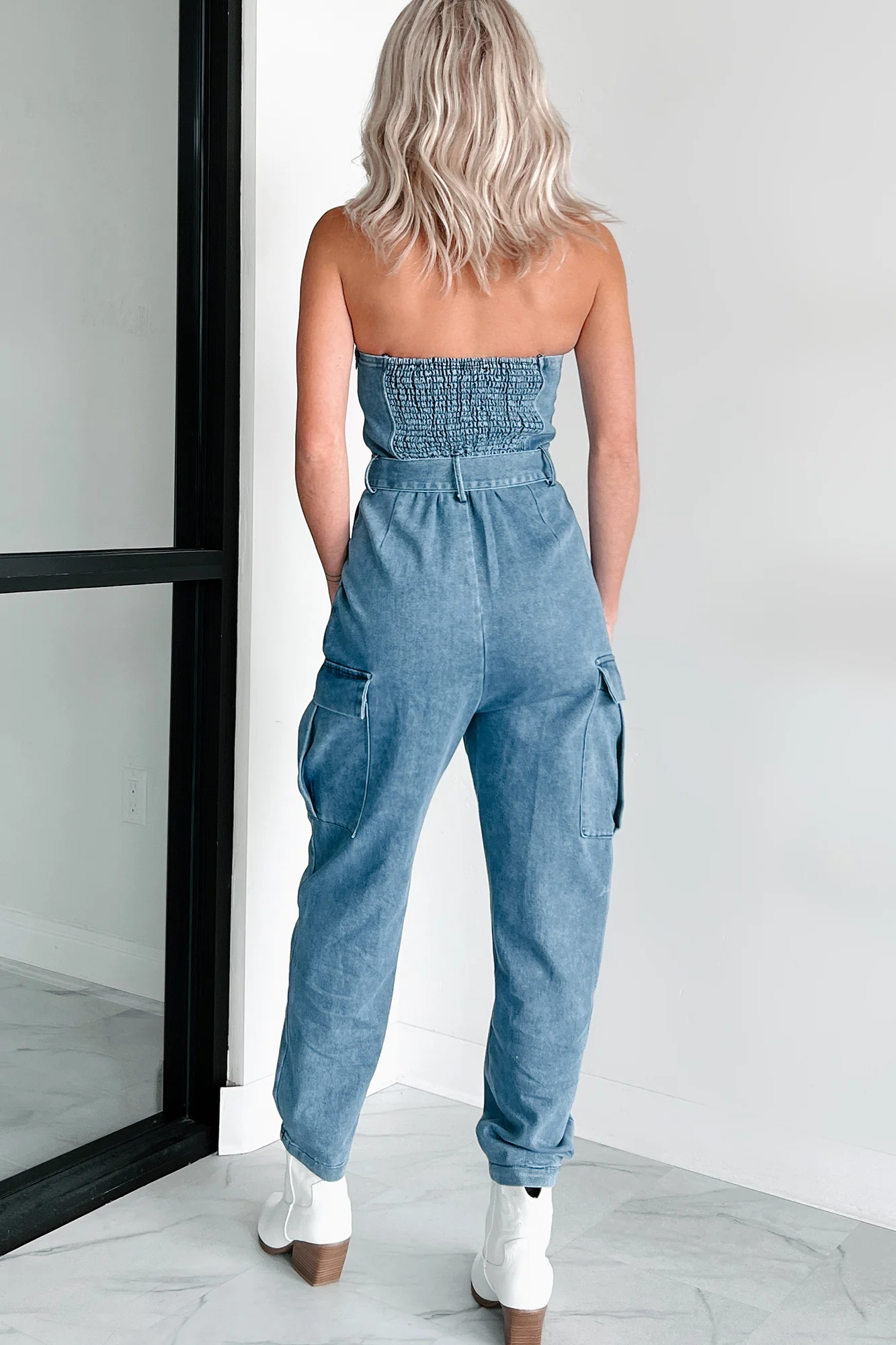 Ignite Your Passion Denim Cargo Jumpsuit (Denim) - Image 6