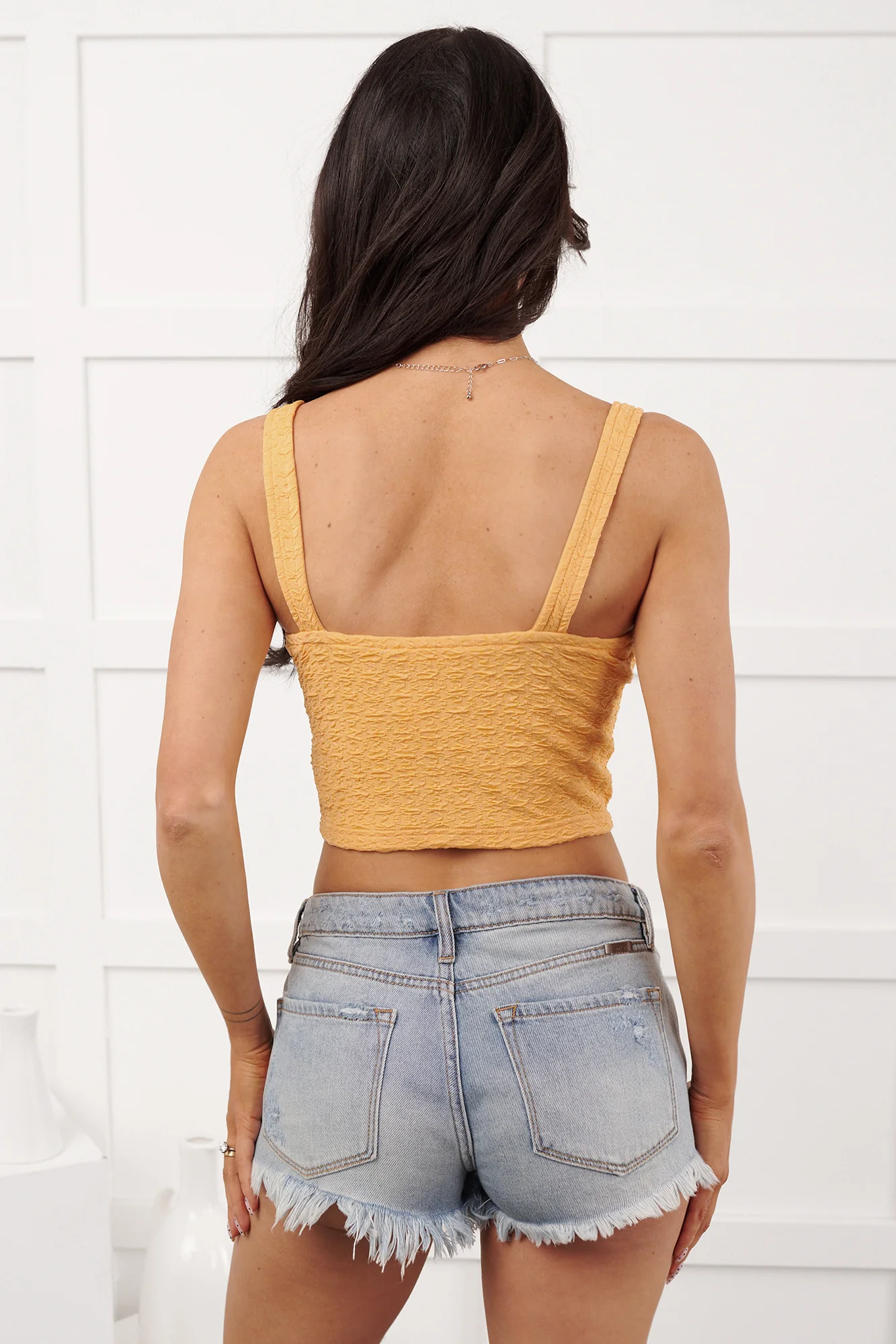 Irresistibly Me Textured Corset Top (Marigold) - Image 6