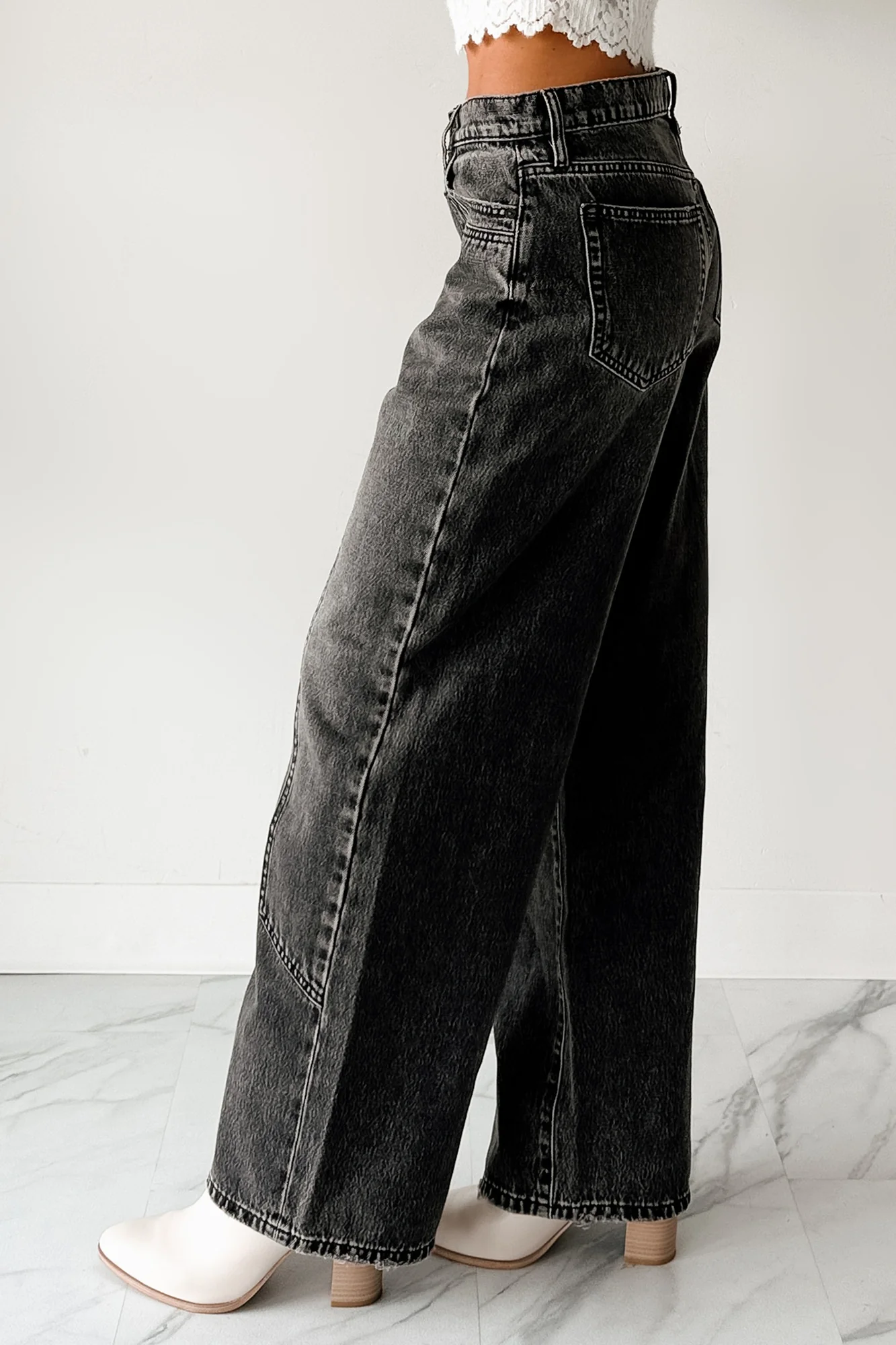 Julio High Rise Baggy Hidden Brand Jeans (Grey) - Image 4