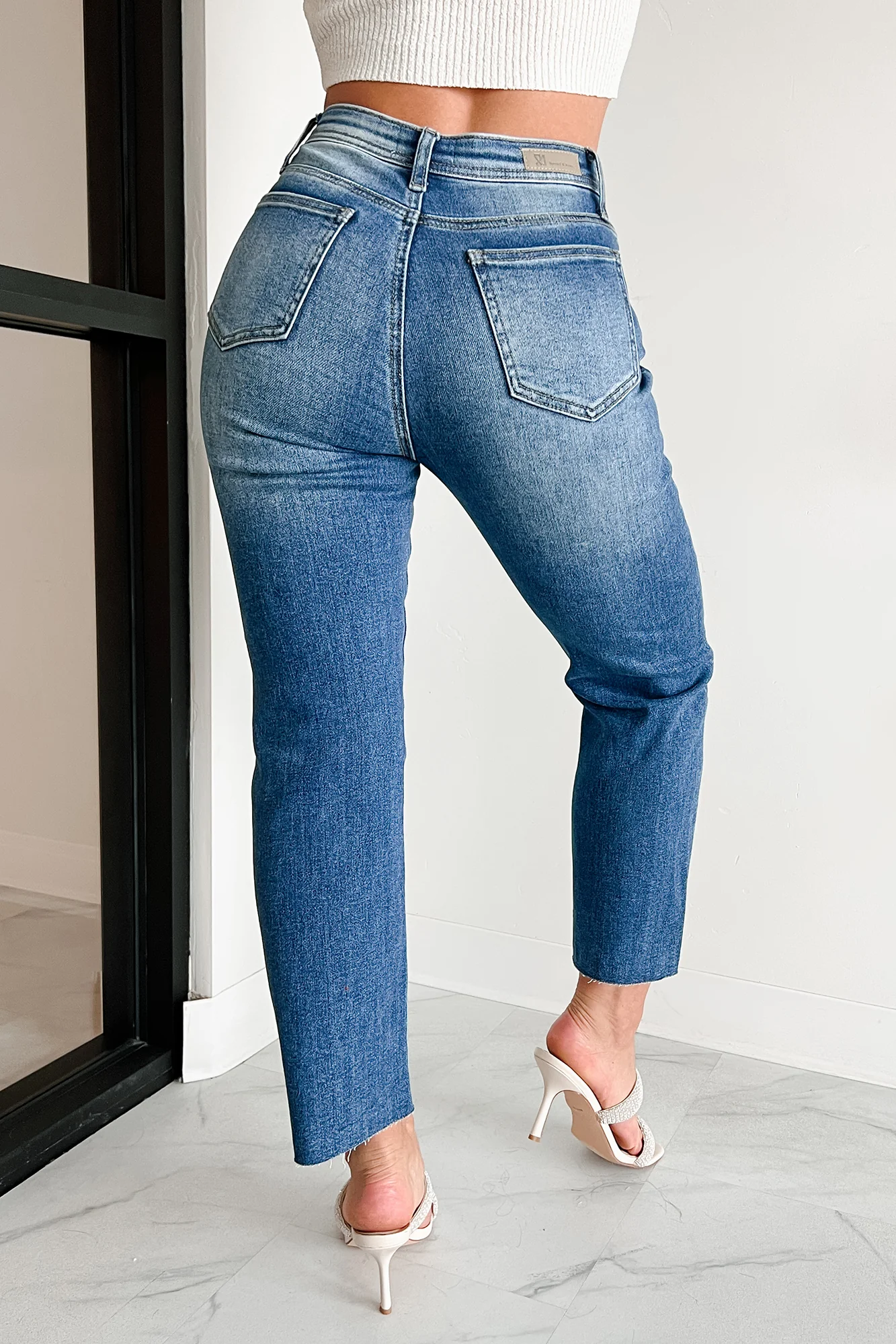 Juniper High Rise Tummy Control Special A Straight Jeans (Dark) - Image 3