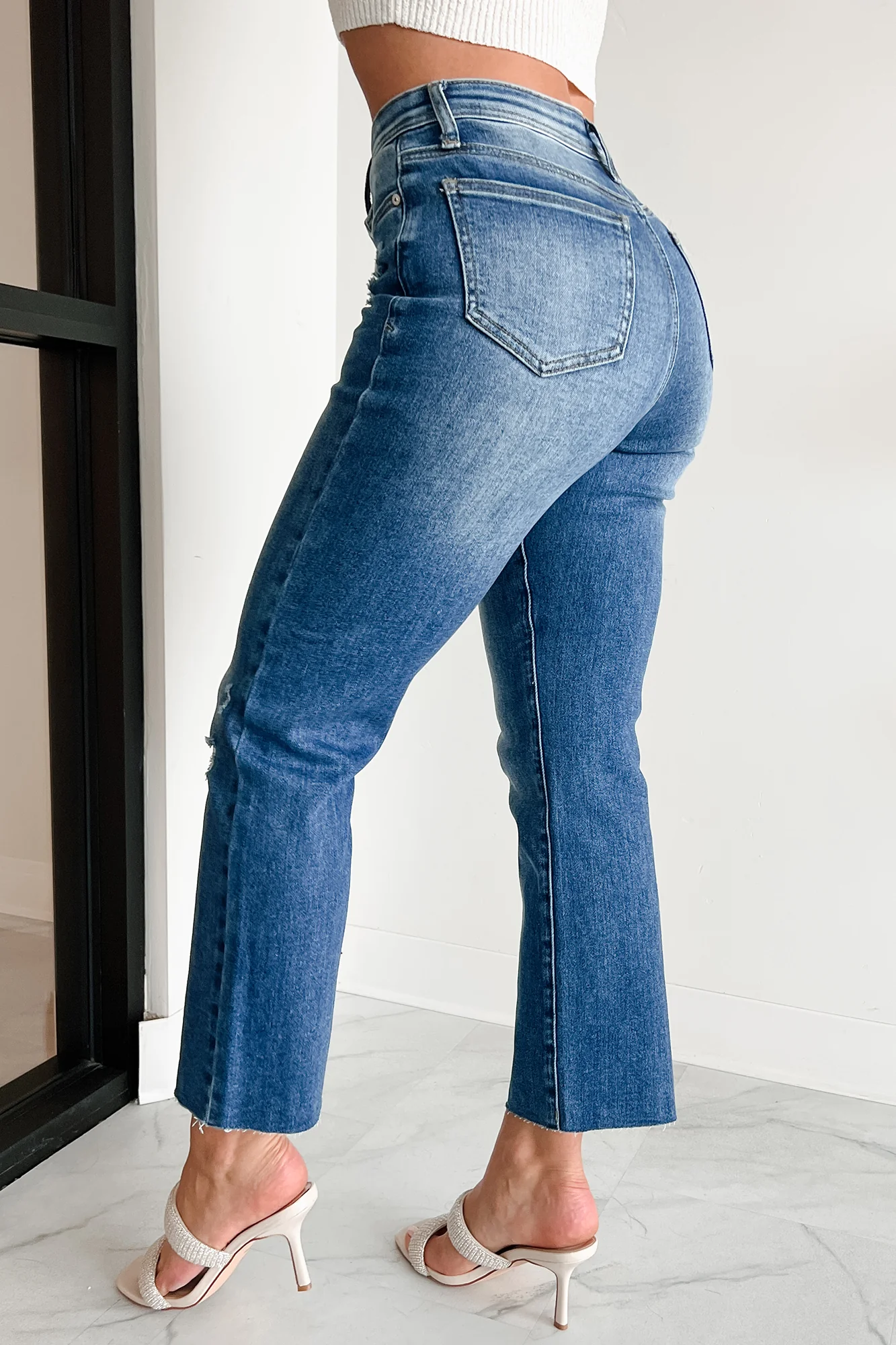 Juniper High Rise Tummy Control Special A Straight Jeans (Dark) - Image 4