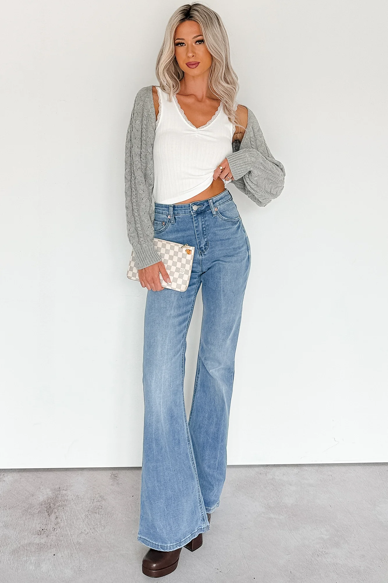 Lane Denim Signature 8 Flare Jeans (Medium Wash) - Image 3
