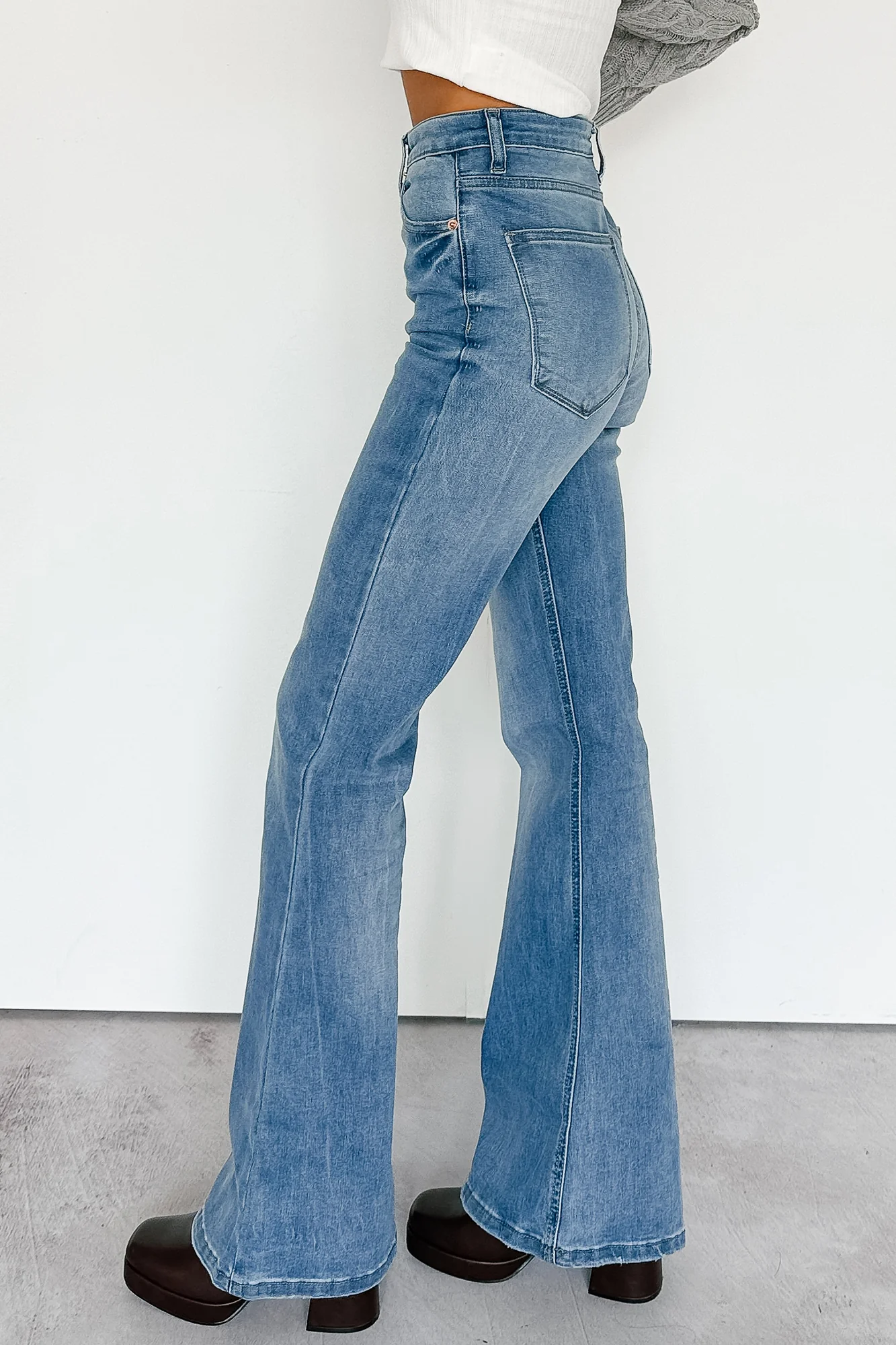 Lane Denim Signature 8 Flare Jeans (Medium Wash) - Image 5