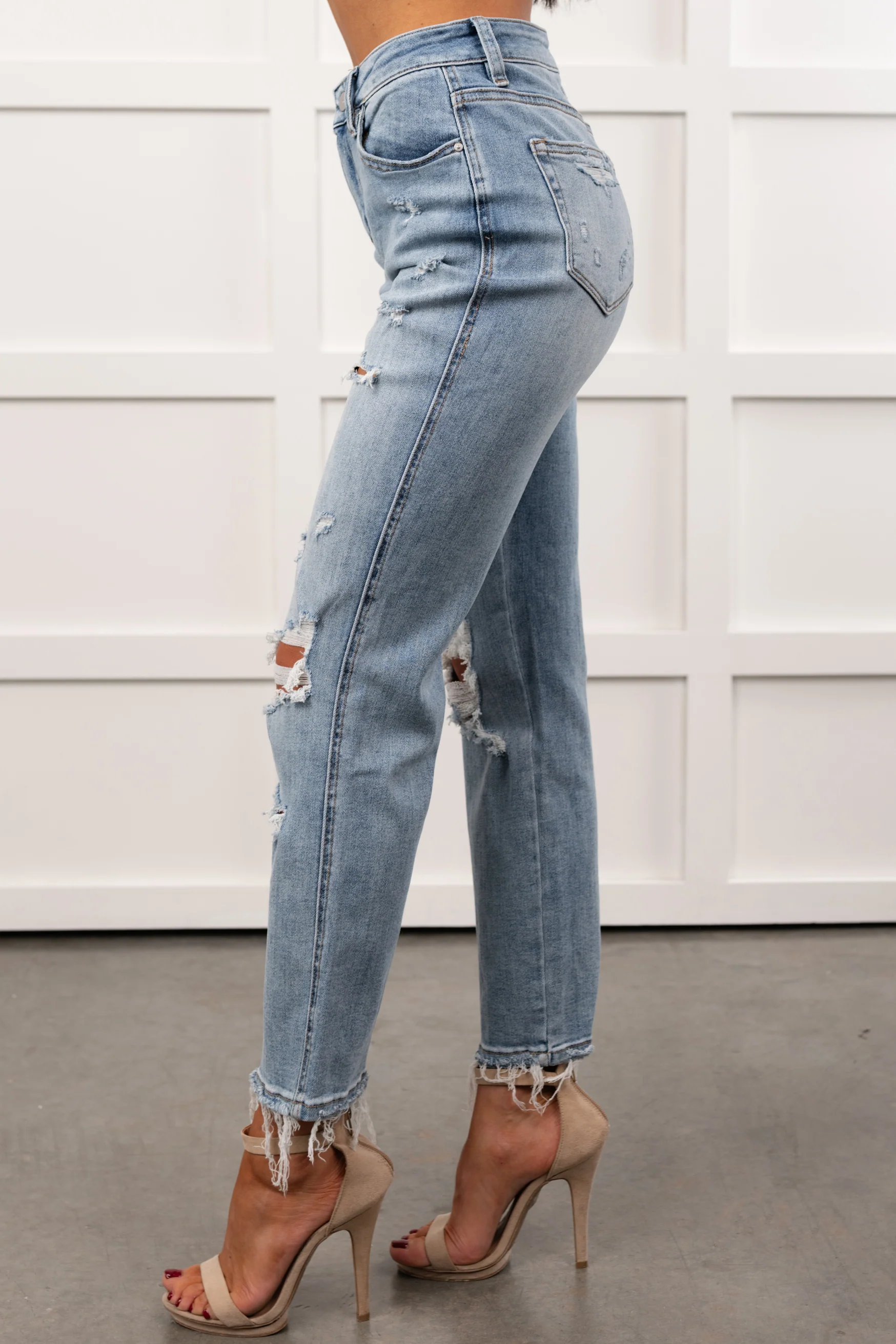 Lawrence Ripped Mica Denim Crop Jeans (Lunaria) - Image 3