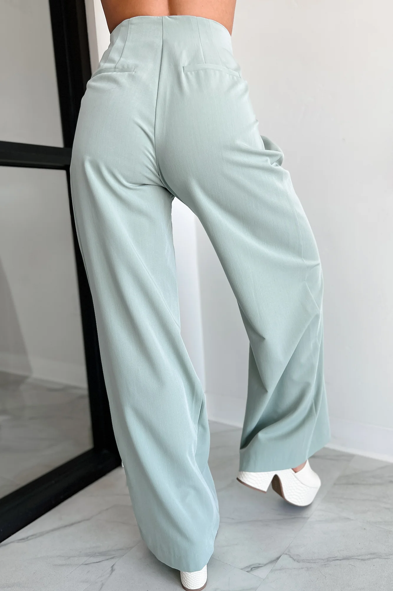 Living With Purpose Wide Leg Pants (Sage) - Image 4