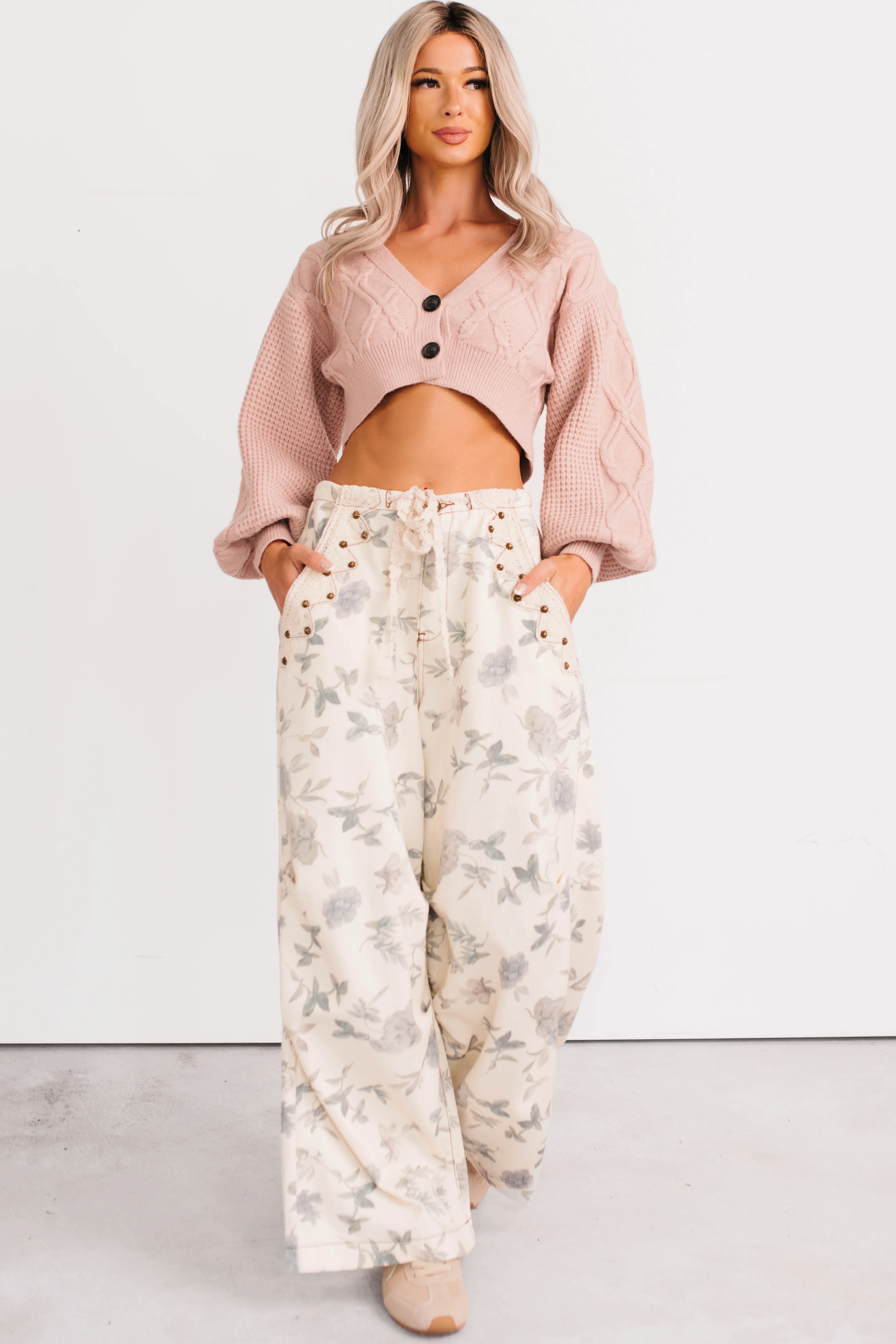 Lorelei Wide Leg Floral POL Jeans (Cream/Floral) - Image 15