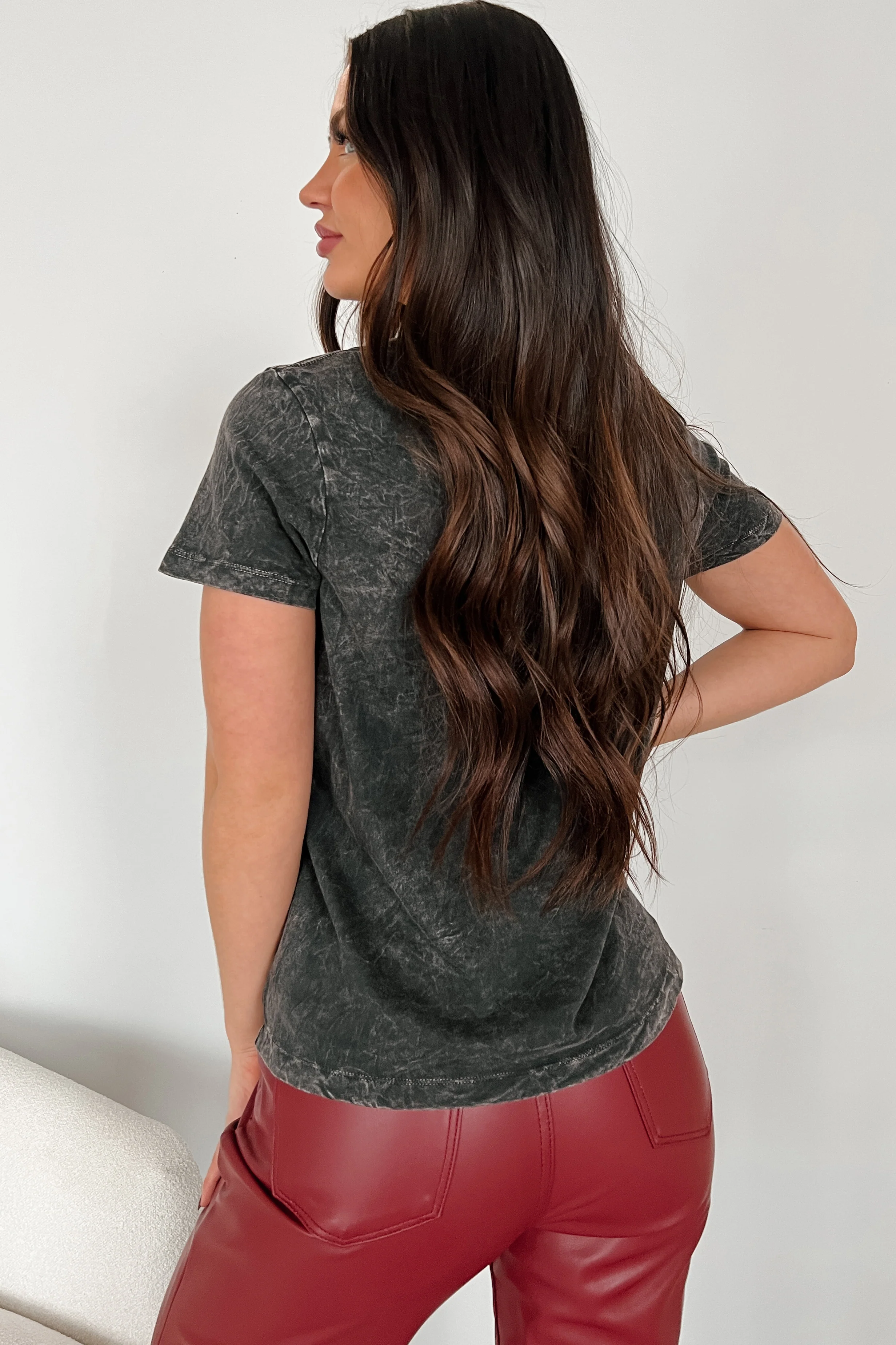"Love Me" Mineral Wash Graphic Top (Charcoal) - Image 10