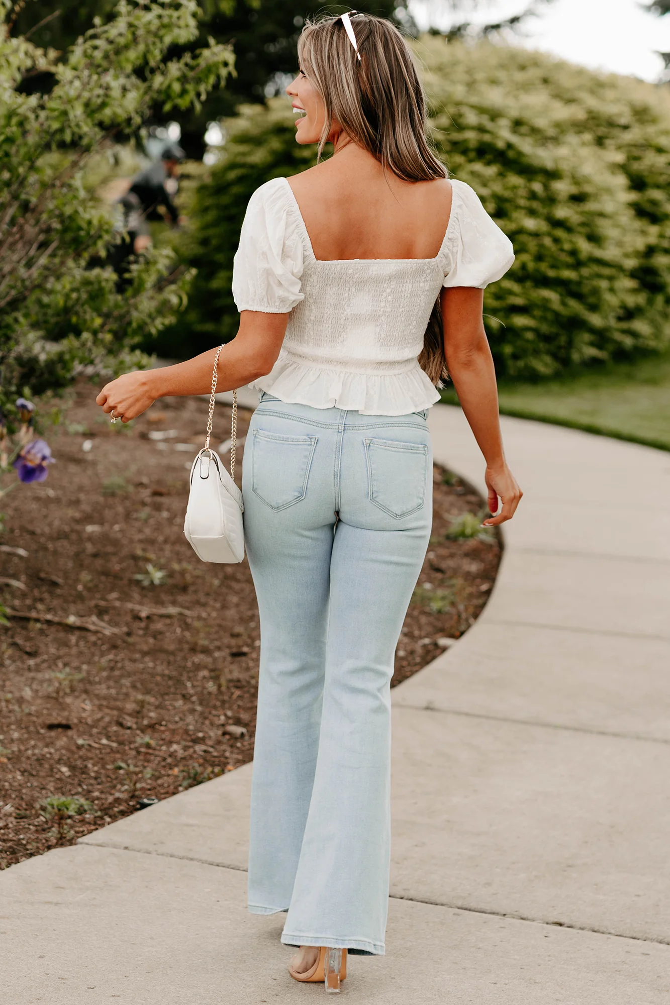 Michael Mid Rise Cello Flare Jeans (Light) - Image 3