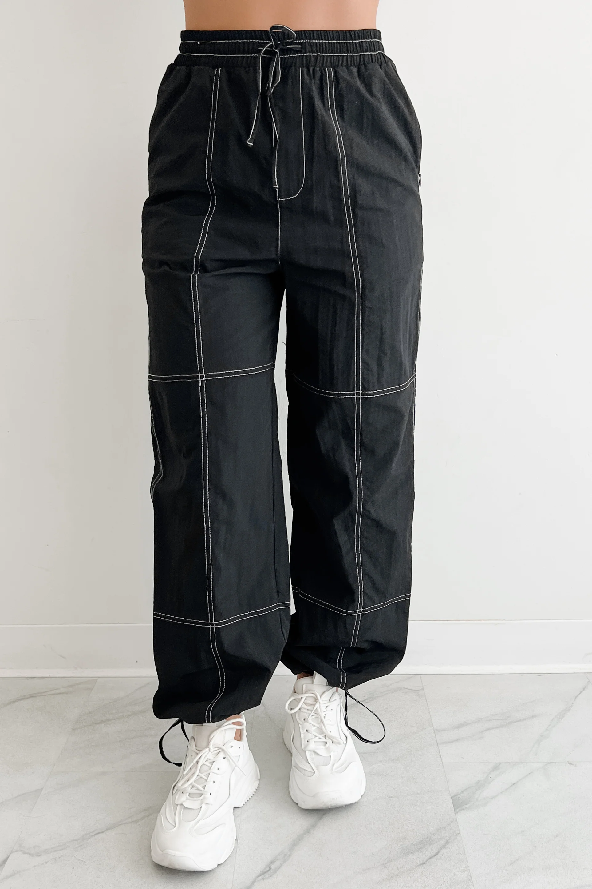 No Plot Needed Parachute Jogger Pants (Black) - Image 8