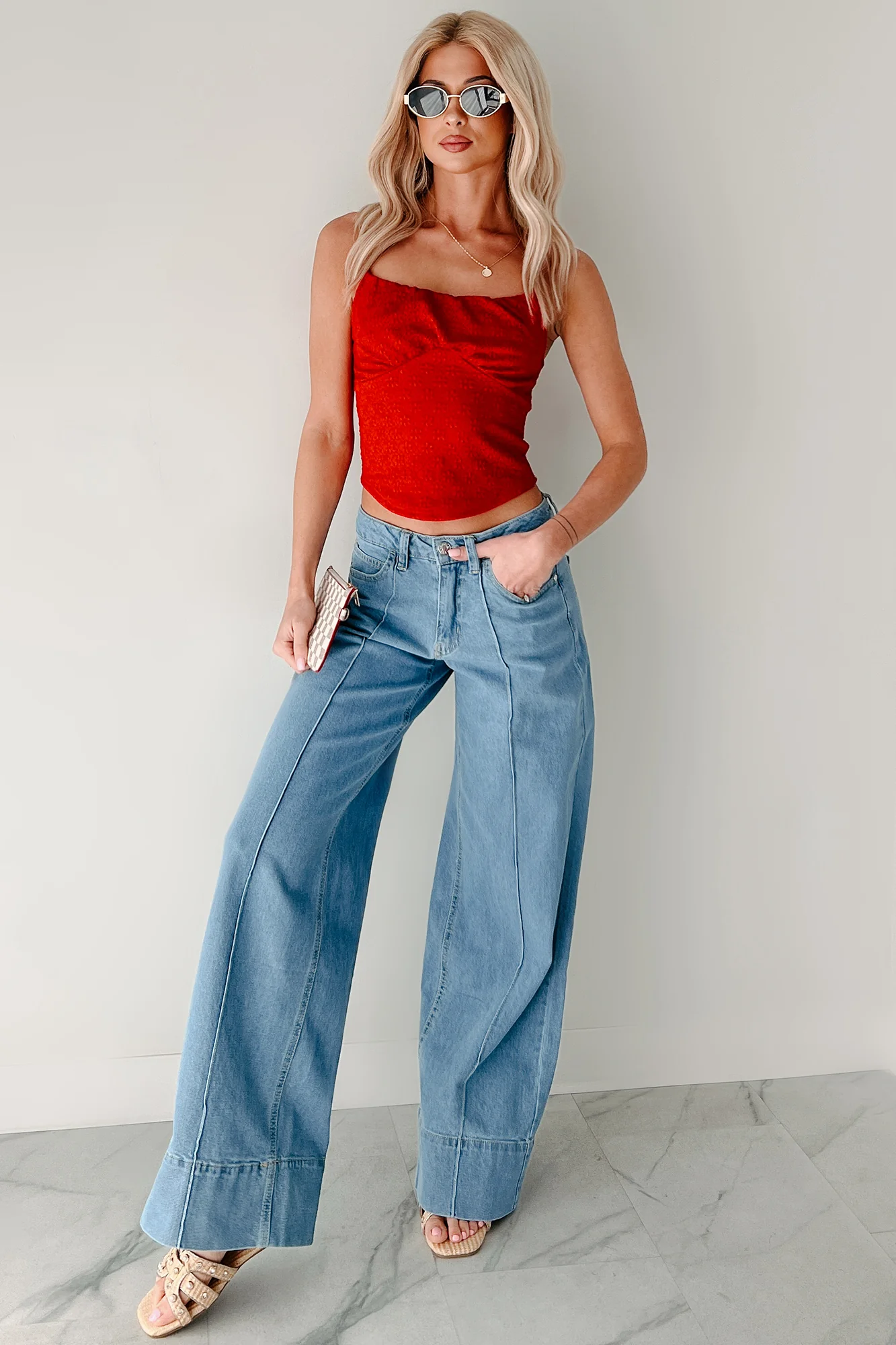No Style Compares Lace Tank Top (Red) - Image 8