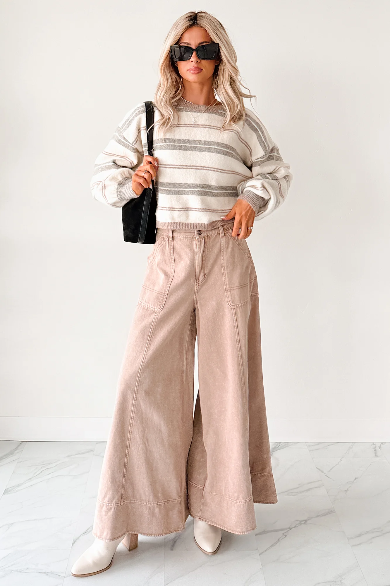 Norris Ultra Wide Leg Mustard Seed Jeans (Mocha Mousse)