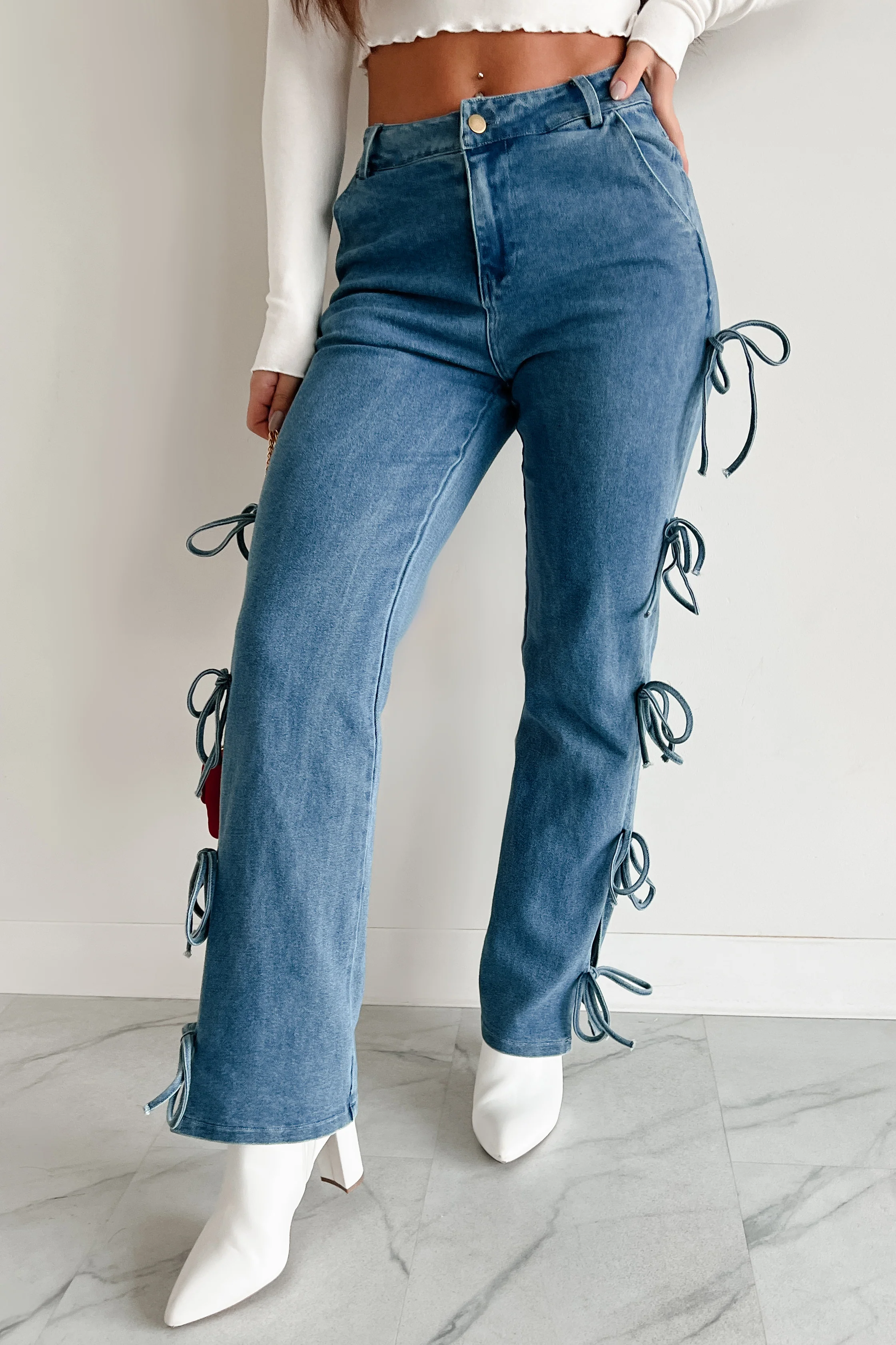 Nothing Casual Bow Tie Straight Jean (Denim) - Image 2