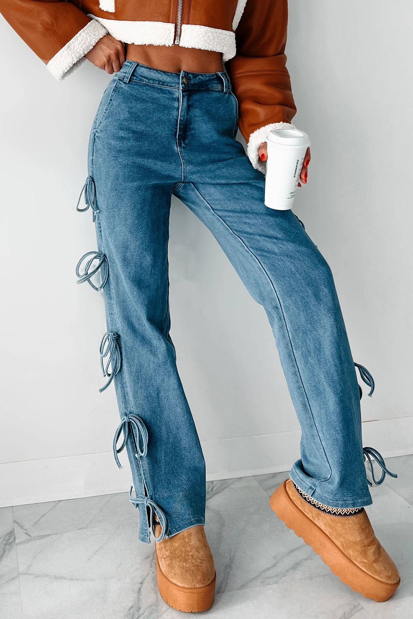Nothing Casual Bow Tie Straight Jean (Denim) - Image 4