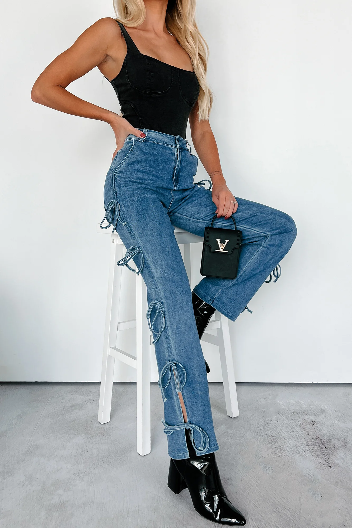 Nothing Casual Bow Tie Straight Jean (Denim) - Image 5
