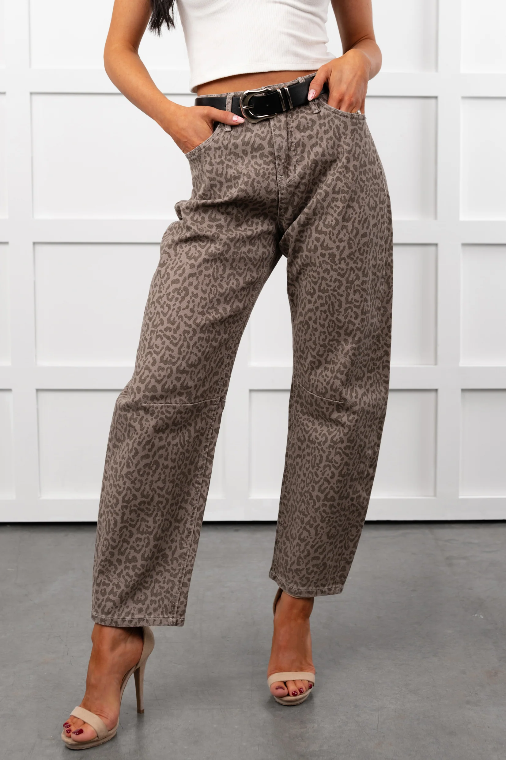 Odin Leopard Barrel Mica Denim Jeans (Ash Brown) - Image 7