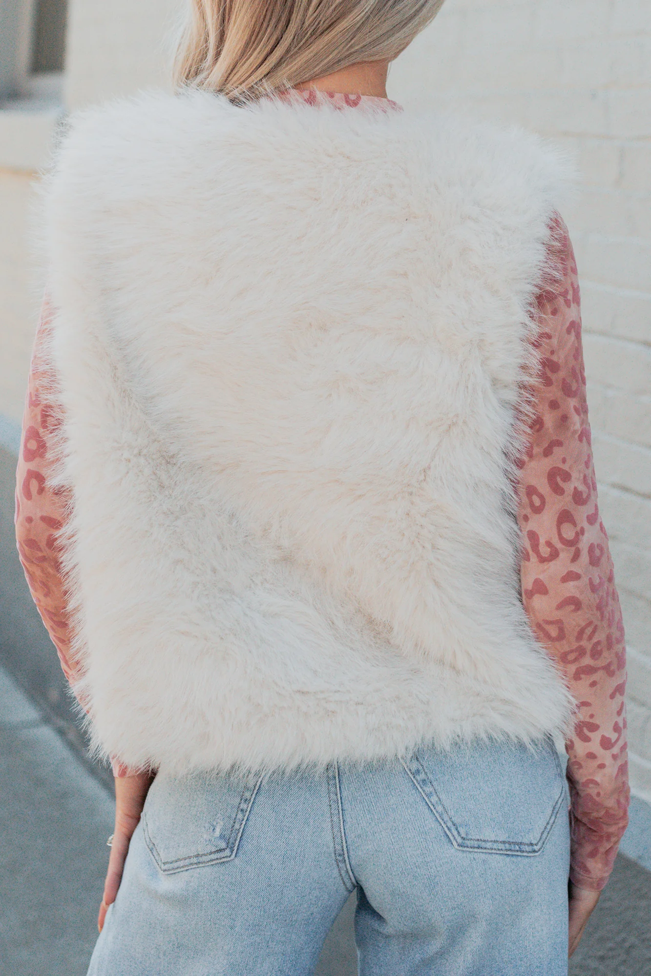 Passion & Desire Faux Fur Vest (Ecru) - Image 5